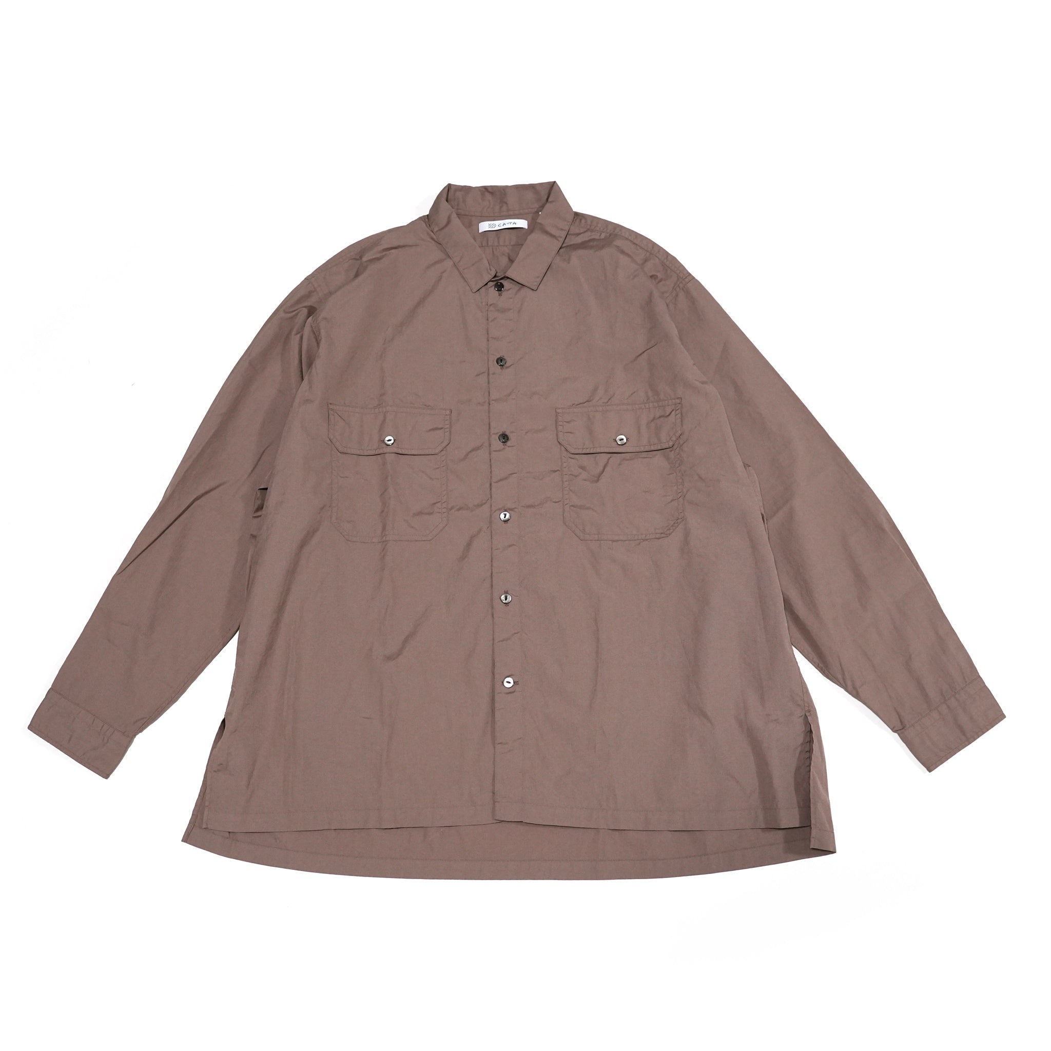 WP-02_C | W POCKET SHIRTS-100/2 BROAD | Color:Brown【CATTA_カッタ】