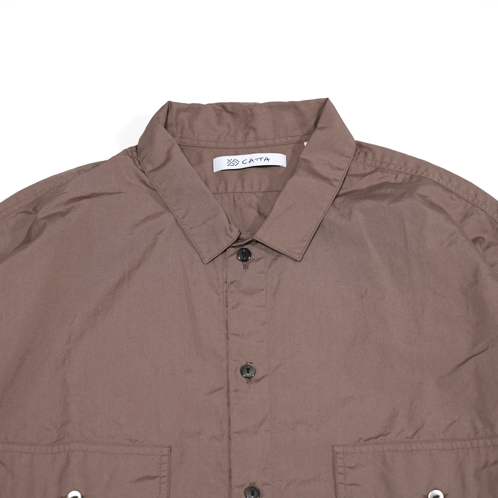 WP-02_C | W POCKET SHIRTS-100/2 BROAD | Color:Brown【CATTA_カッタ】