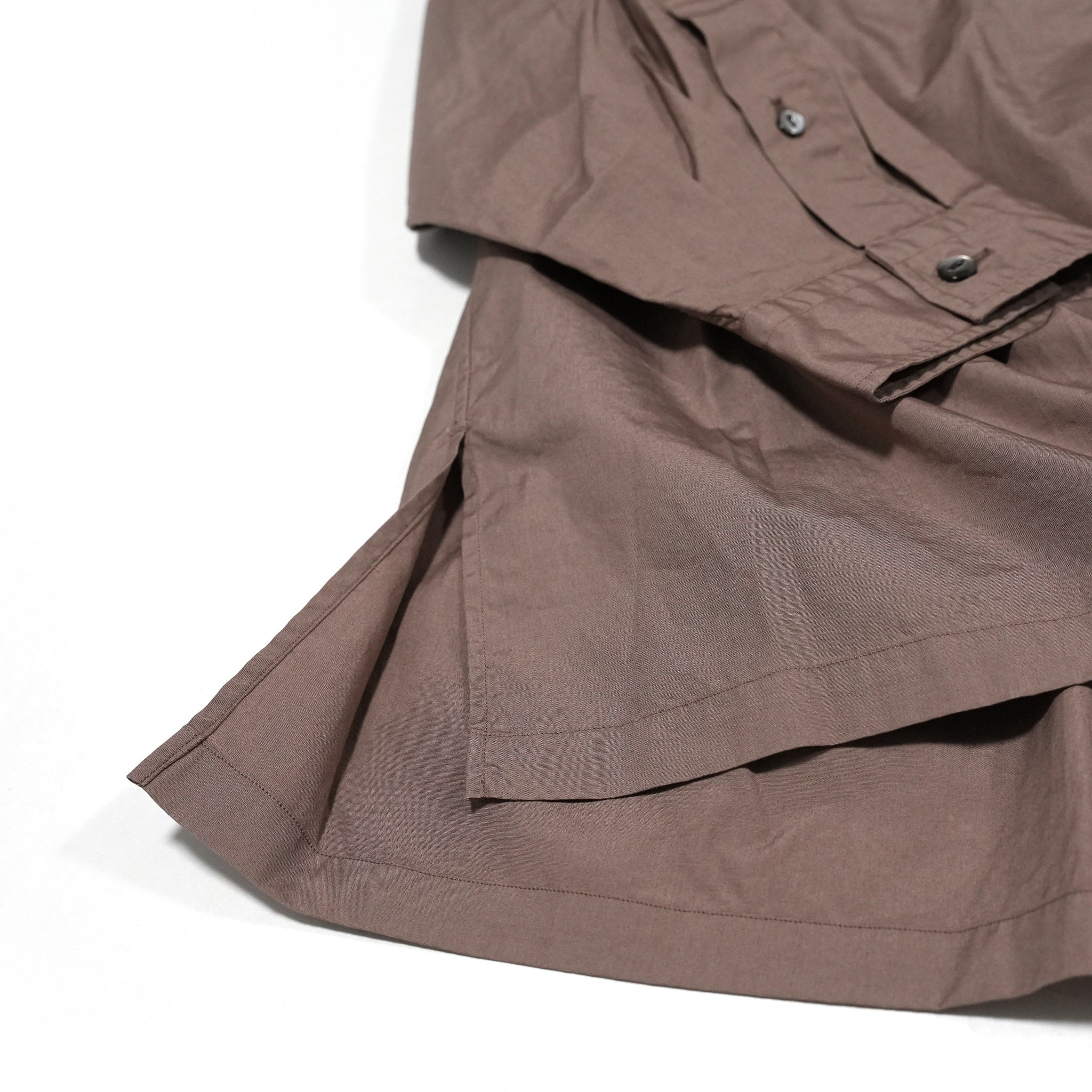 WP-02_C | W POCKET SHIRTS-100/2 BROAD | Color:Brown【CATTA_カッタ】