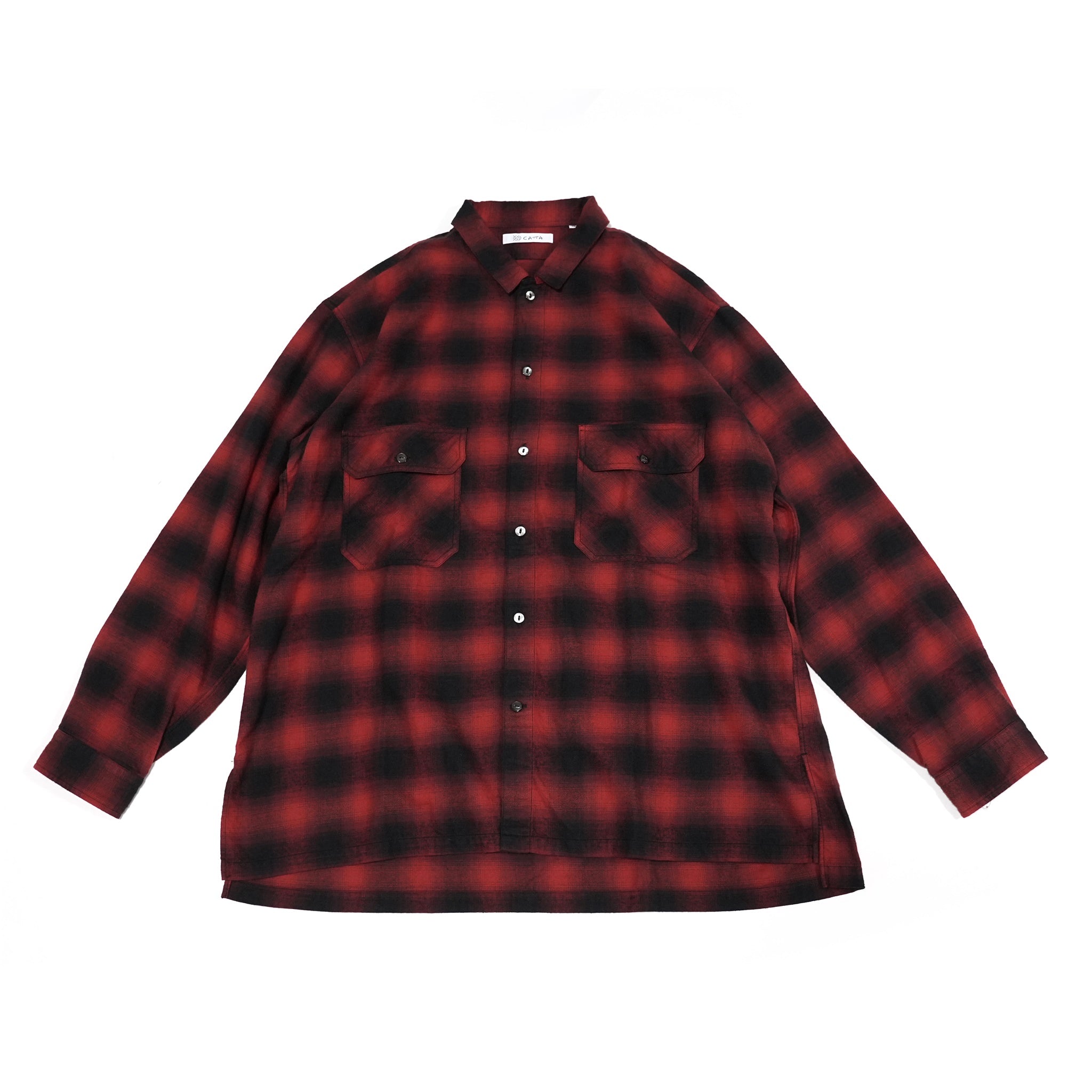No:WP-02_B | Name:W POCKET SHIRTS-OMBRE CHECK | Color:Red【CATTA_カッタ】【archive】