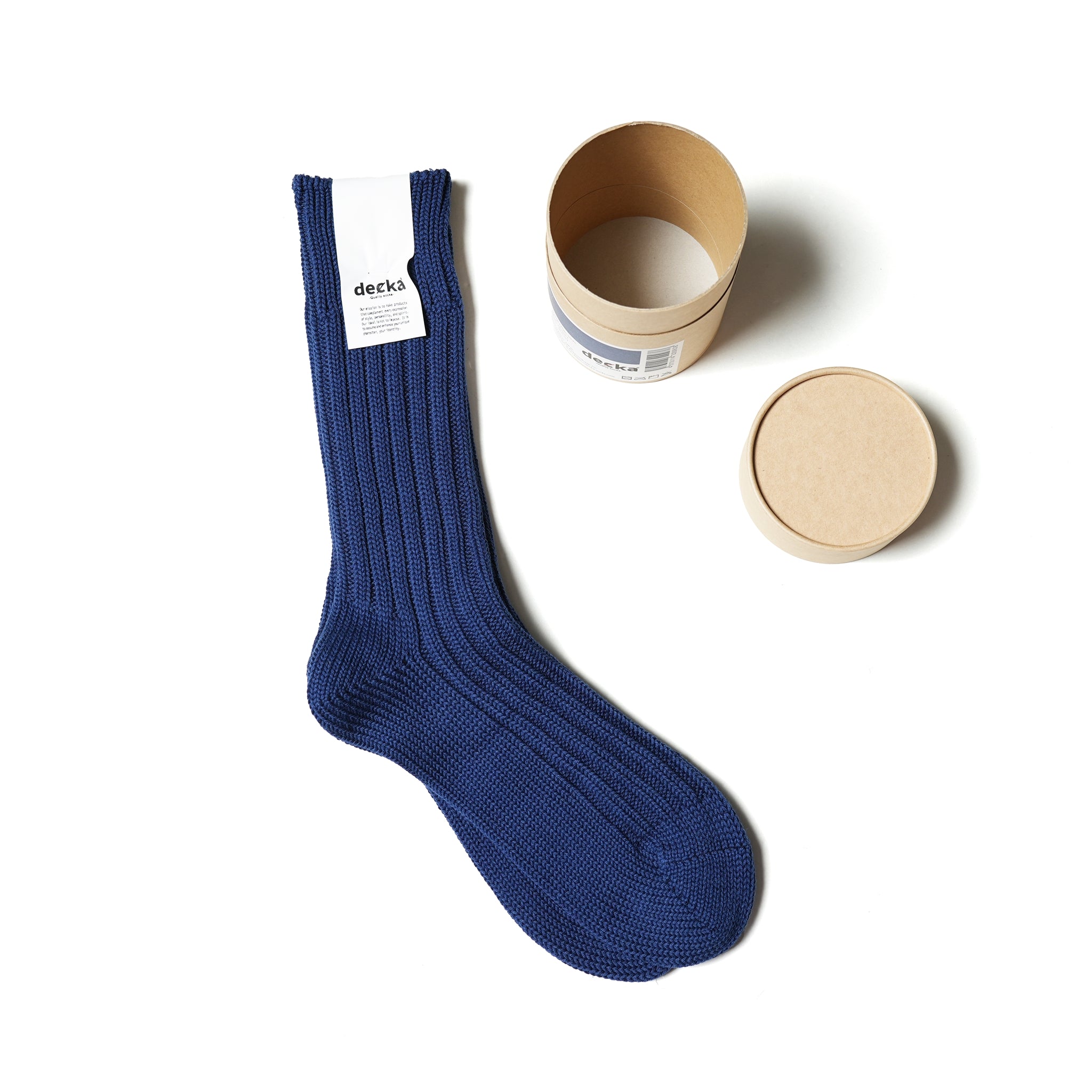 Cased Heavyweight Plain Socks-2nd Collection- – Navy | DECKA QUALITY SOCKS【ネコポス選択可能】
