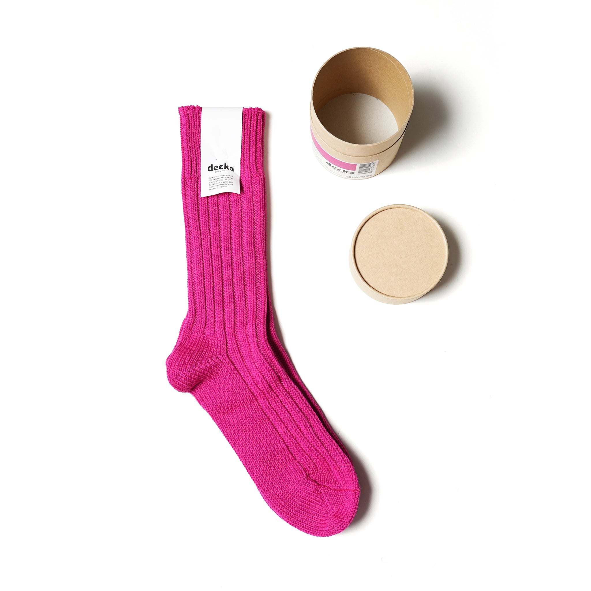 Cased Heavyweight Plain Socks-2nd Collection- – Pink | DECKA QUALITY SOCKS