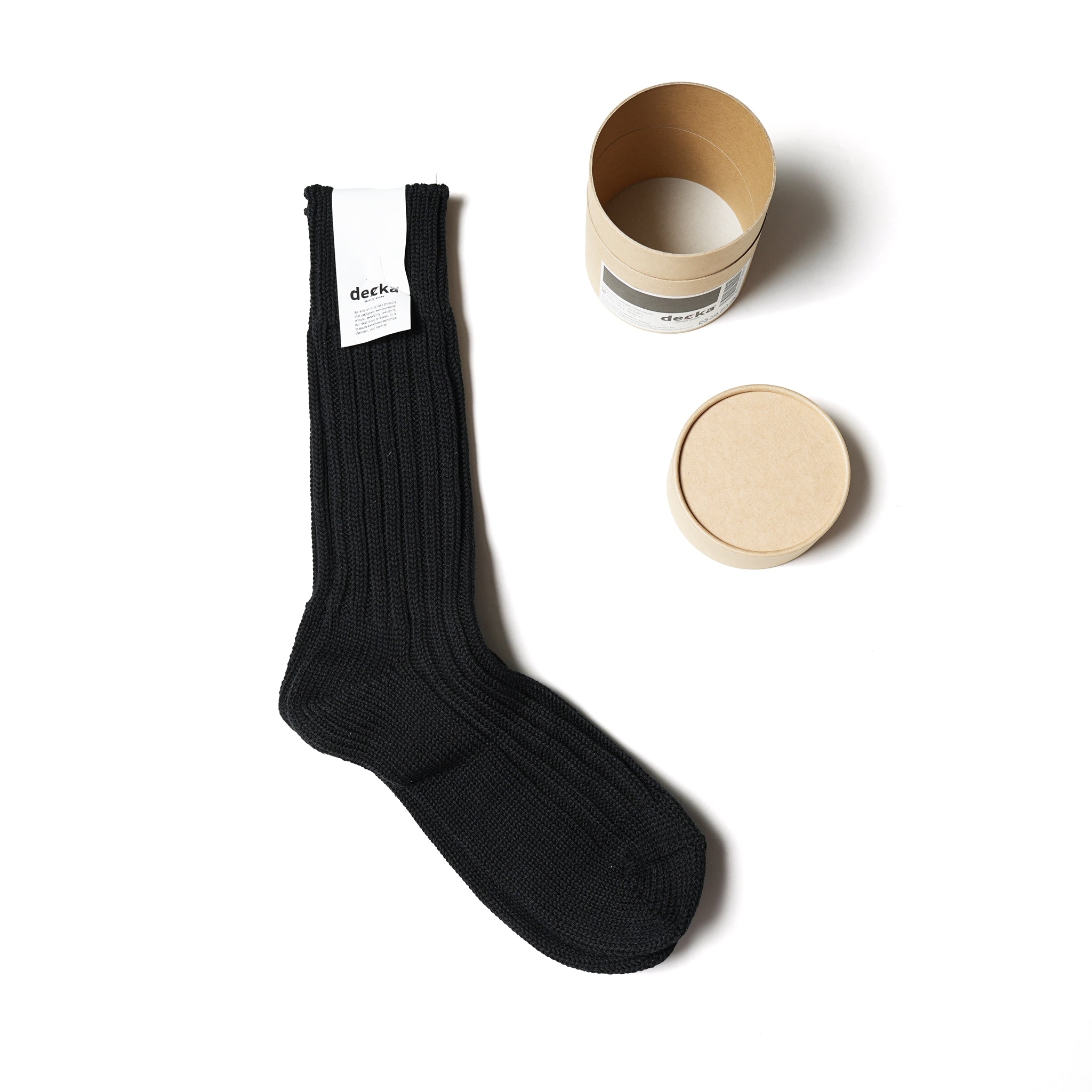 Cased Heavyweight Plain Socks-2nd Collection- – Black | DECKA QUALITY SOCKS【ネコポス選択可能】