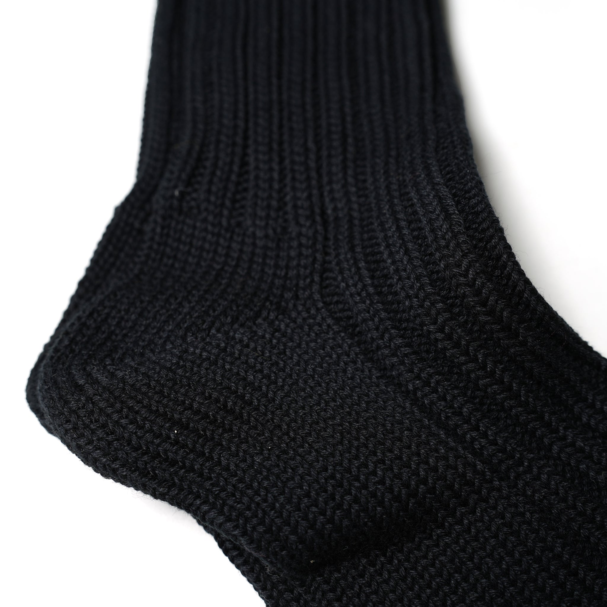 Cased Heavyweight Plain Socks-2nd Collection- – Black | DECKA QUALITY SOCKS【ネコポス選択可能】
