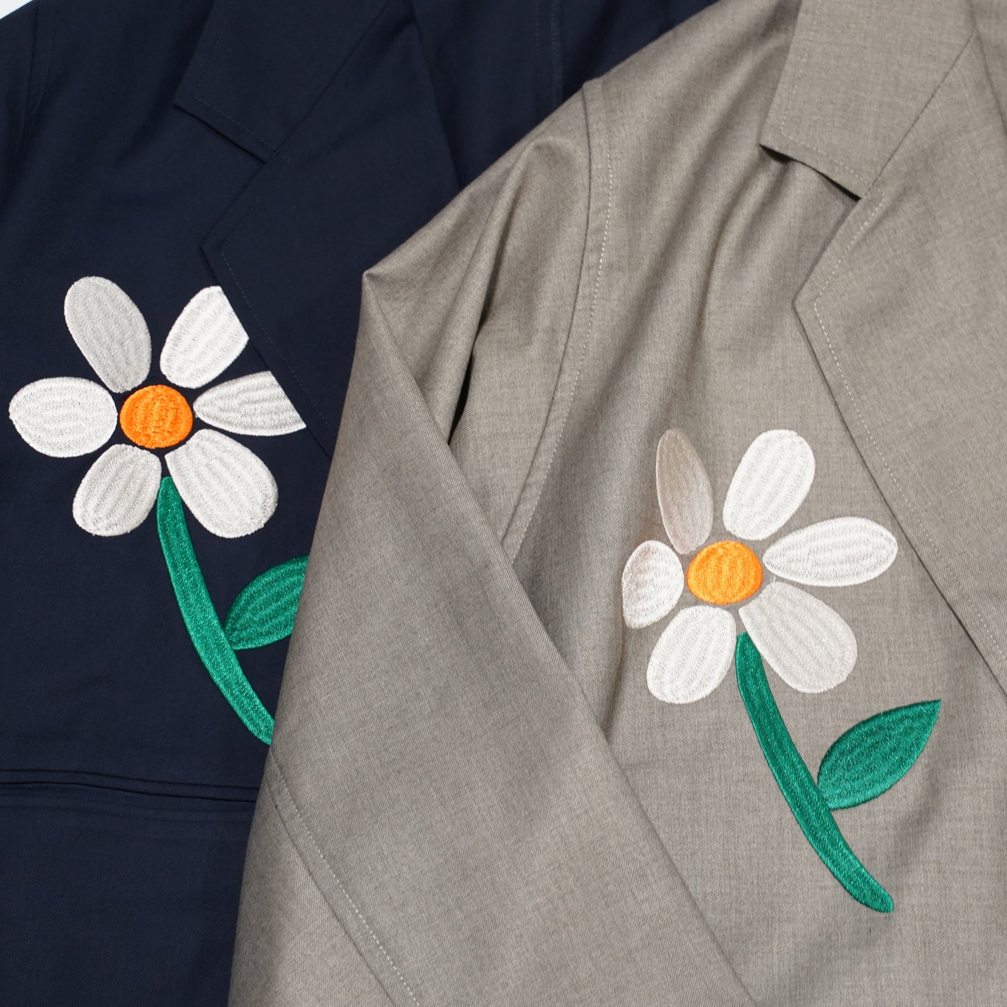 No:LL-JK01 | Name:Flower Embroidery Big Jacket | Color:Gray/Navy【EFILEVOL_エフィレボル】【archive】