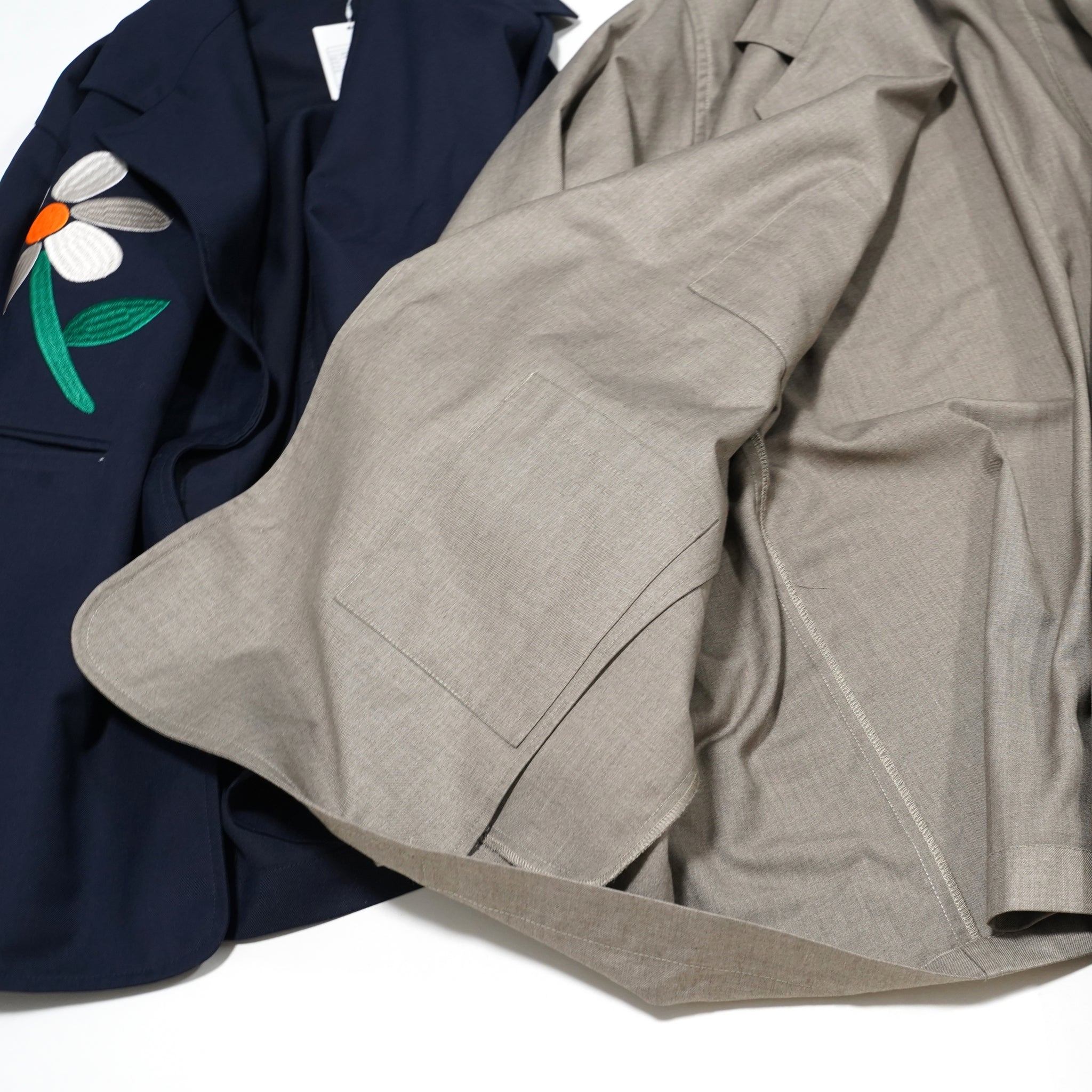No:LL-JK01 | Name:Flower Embroidery Big Jacket | Color:Gray/Navy【EFILEVOL_エフィレボル】【archive】