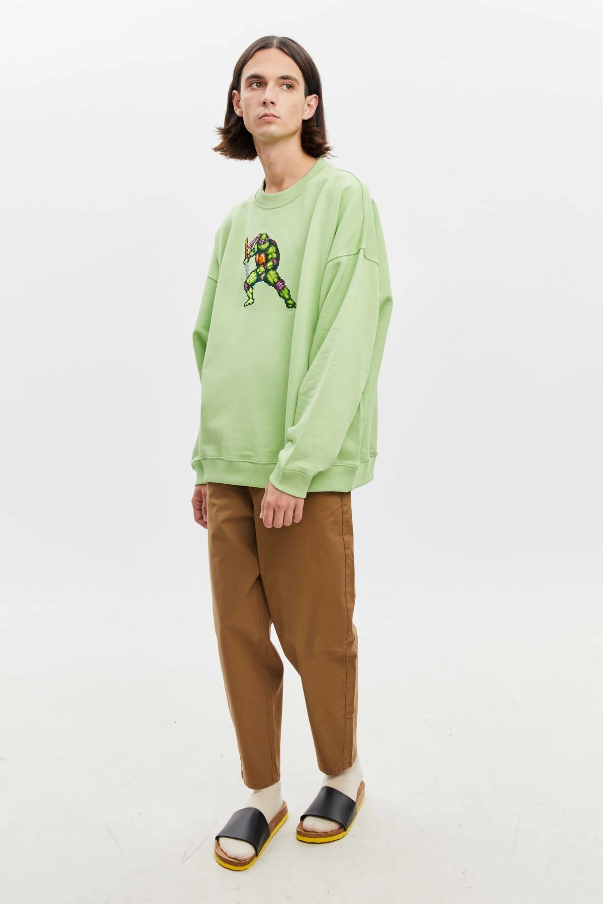 No:SS-V-EB-FIGHTINGTURTLE | Name:DONATELLO SWEAT-SHIRT - BRICKTOWN X TMNT ™ | Color:Green Shell | Size:S/M/L【BRICKTOWN_ブリックタウン】【archive】