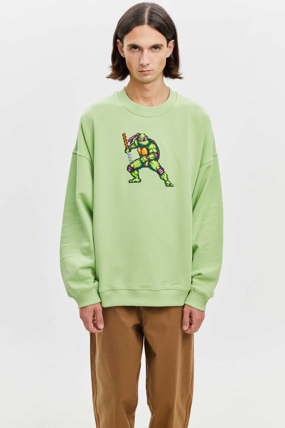No:SS-V-EB-FIGHTINGTURTLE | Name:DONATELLO SWEAT-SHIRT - BRICKTOWN X TMNT ™ | Color:Green Shell | Size:S/M/L【BRICKTOWN_ブリックタウン】【archive】