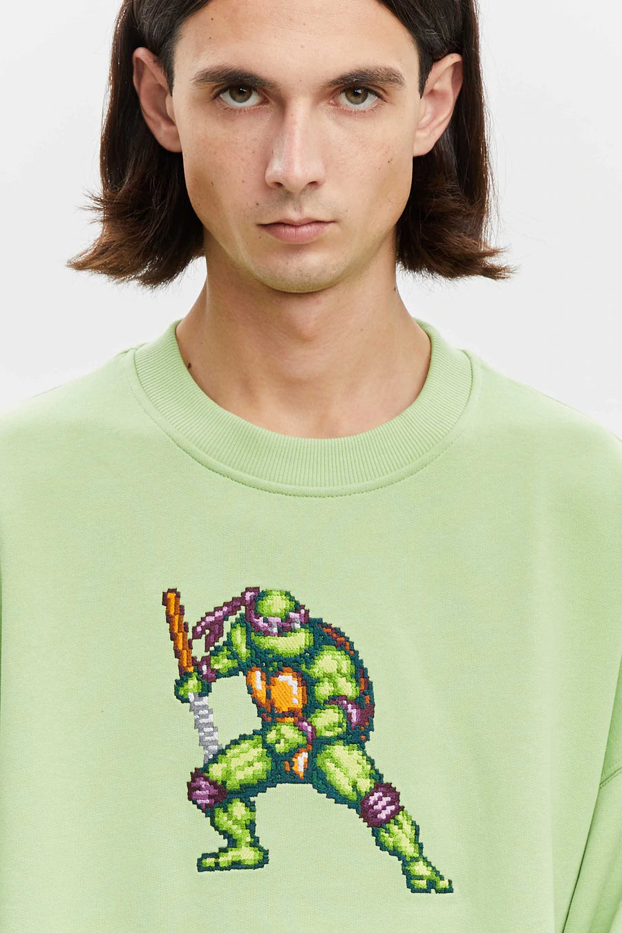 No:SS-V-EB-FIGHTINGTURTLE | Name:DONATELLO SWEAT-SHIRT - BRICKTOWN X TMNT ™ | Color:Green Shell | Size:S/M/L【BRICKTOWN_ブリックタウン】【archive】