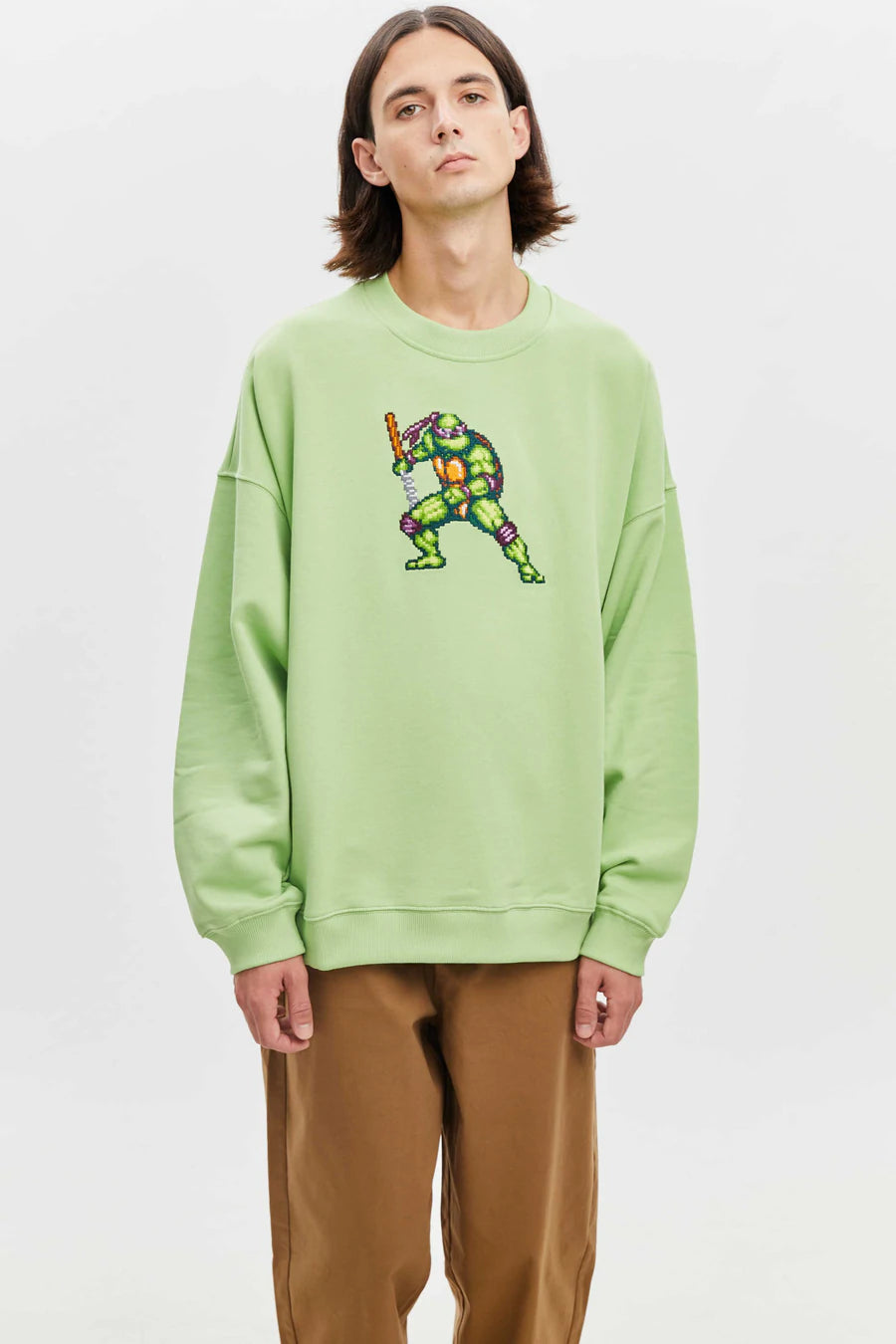 No:SS-V-EB-FIGHTINGTURTLE | Name:DONATELLO SWEAT-SHIRT - BRICKTOWN X TMNT ™ | Color:Green Shell | Size:S/M/L【BRICKTOWN_ブリックタウン】【archive】