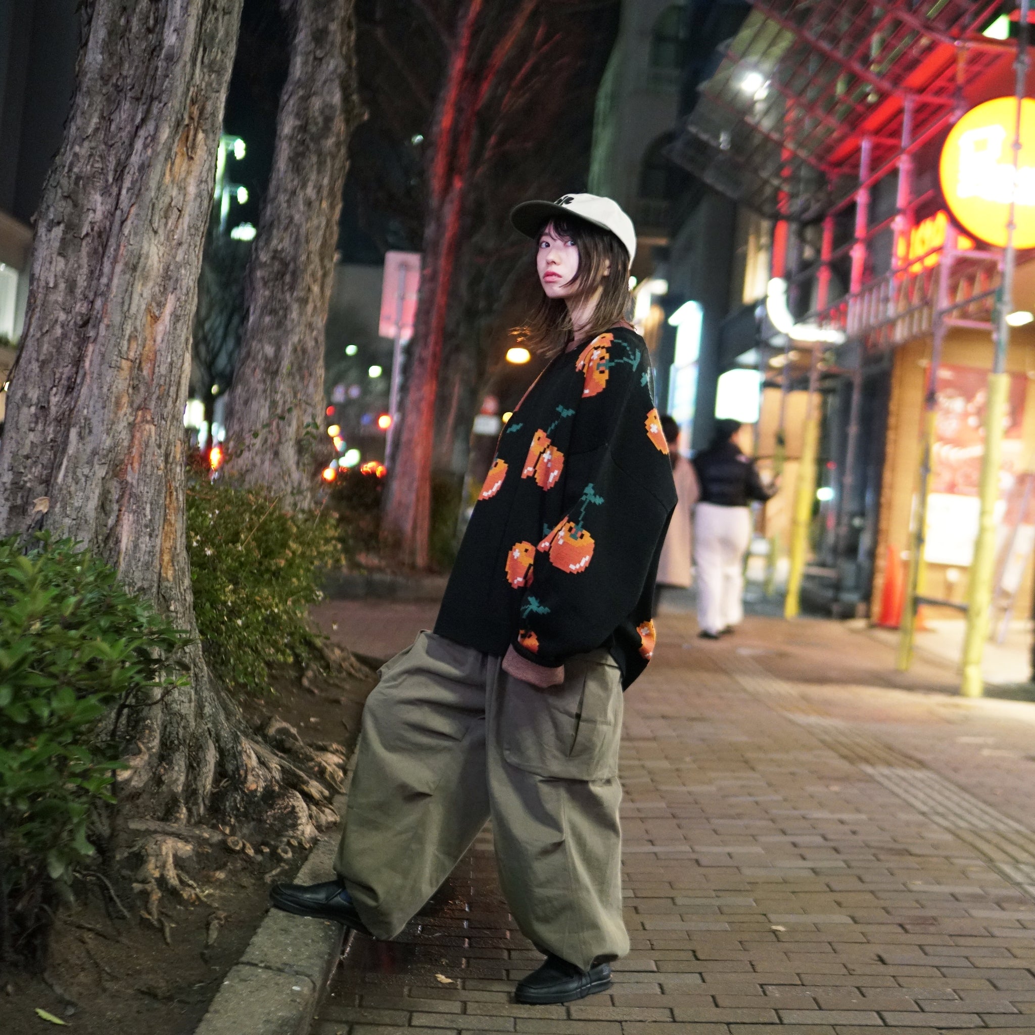 No:pw22kt01 | Name:cherry knit crewneck | Color:Black | Size:1/2【PLATEAU STUDIO_プラトー スタジオ】