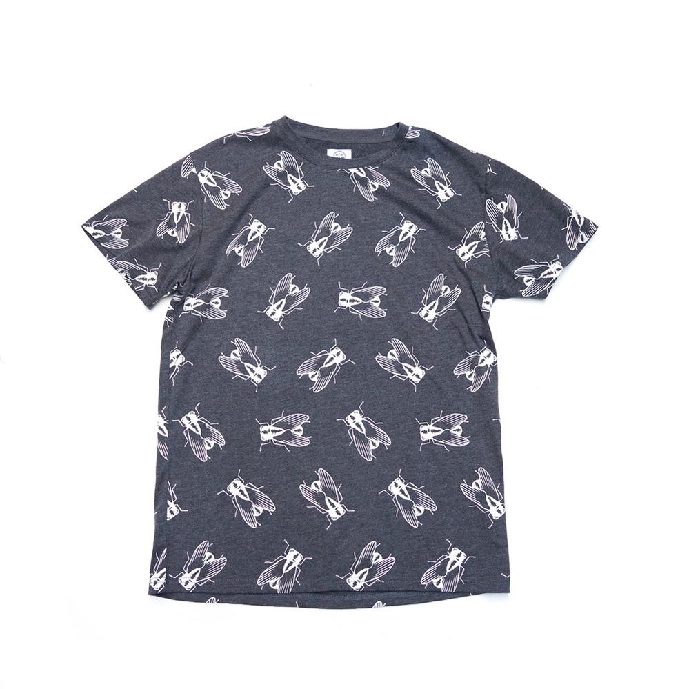 Fly Print Tee - Faded Grey【ANTLER&WOODS】【ネコポス選択可能】-ANTLER & WOODS-ADDICTION FUKUOKA