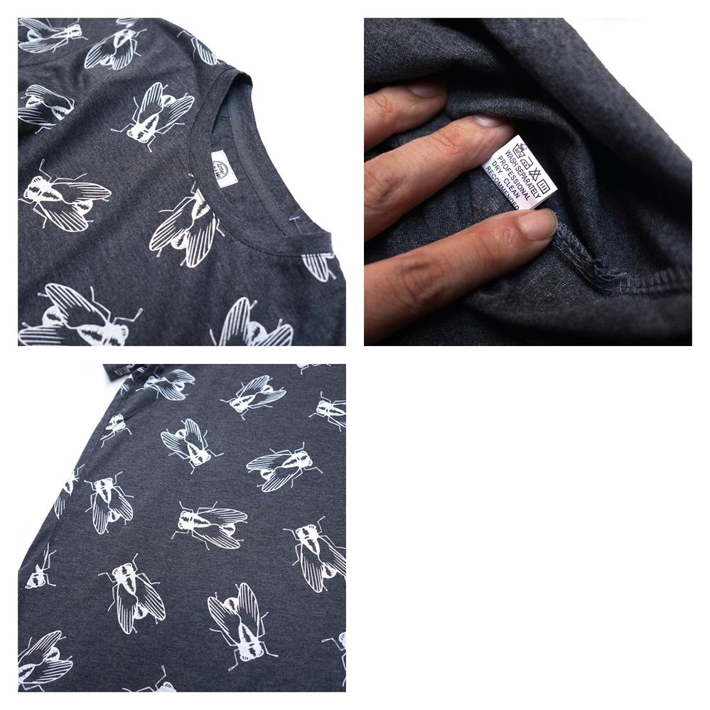 Fly Print Tee - Faded Grey【ANTLER&WOODS】【ネコポス選択可能】-ANTLER & WOODS-ADDICTION FUKUOKA