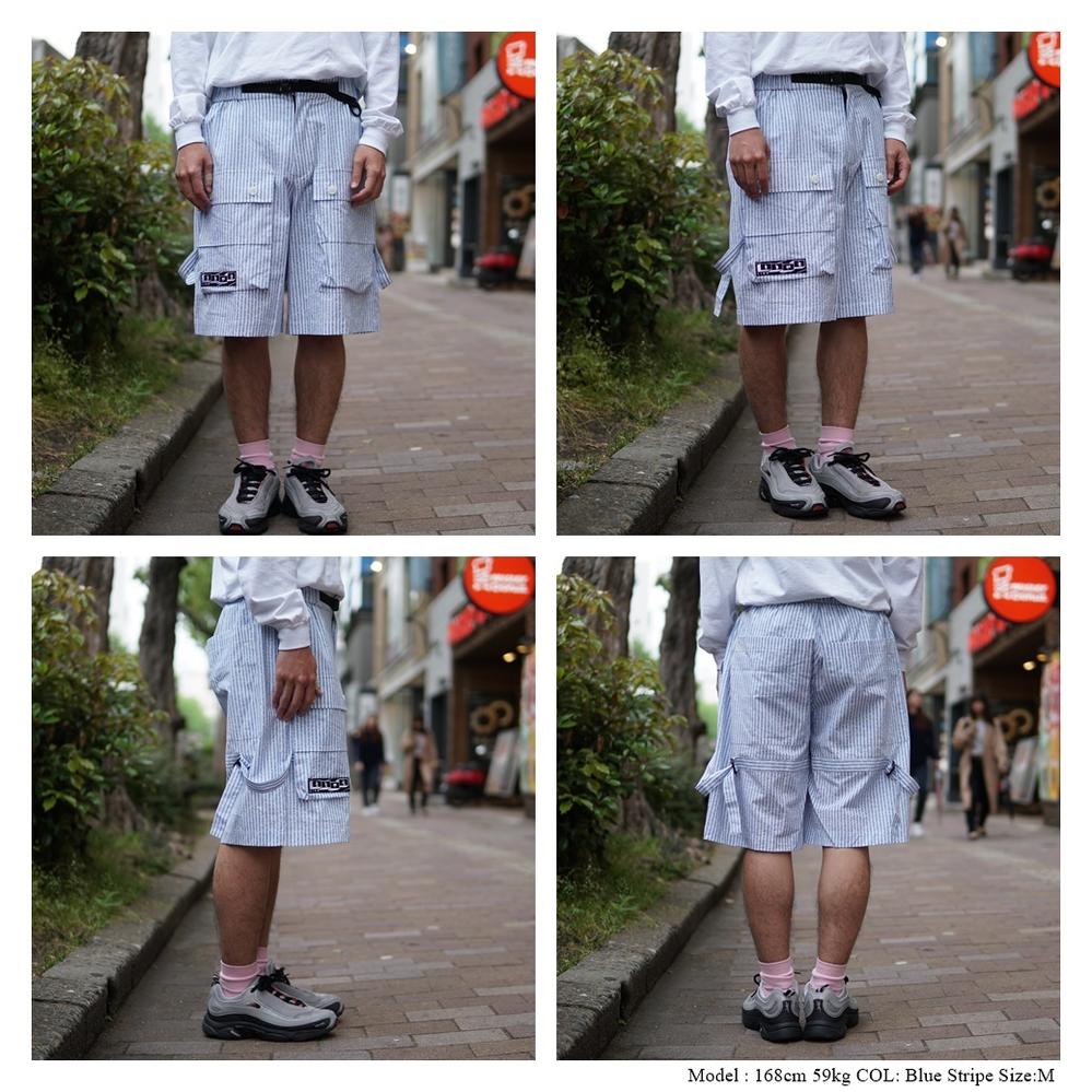 Cubex Shorts - Blue Stripe 【WEAVISM】-WEAVISM-ADDICTION FUKUOKA