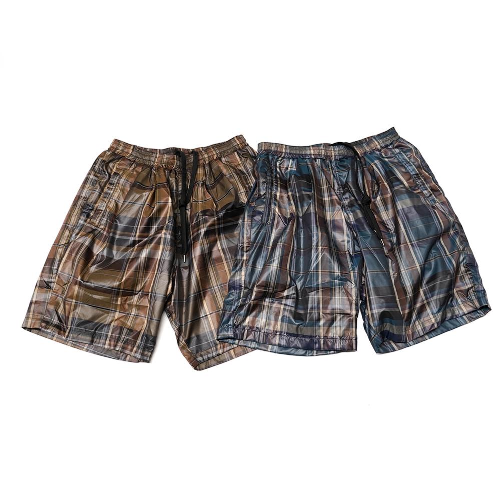 CHECK 2TUCK EASY SHORTS "Jacobus" ショートパンツ Color: green check / brown check 【KELEN】【ネコポス選択可能】-KELEN MEN-ADDICTION FUKUOKA