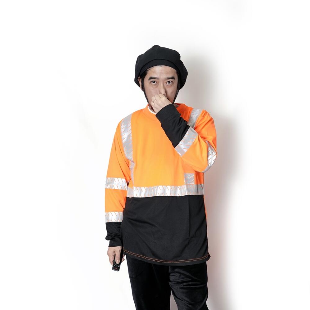 75-5257/5258 H.V LS.SHIRTS w/REF C.STRIP Color: H.V yellow / H.V orange 【MAJESTIC マジェスティック】【ネコポス選択可能】-MAJESTIC-ADDICTION FUKUOKA
