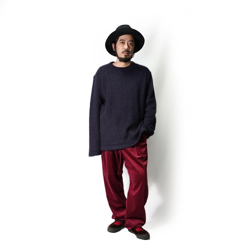 m26302 Item Name:Drop Crotch Pants | Color:Silky Velvet 8.5oz Maroon【MONITALY】-MONITALY-ADDICTION FUKUOKA