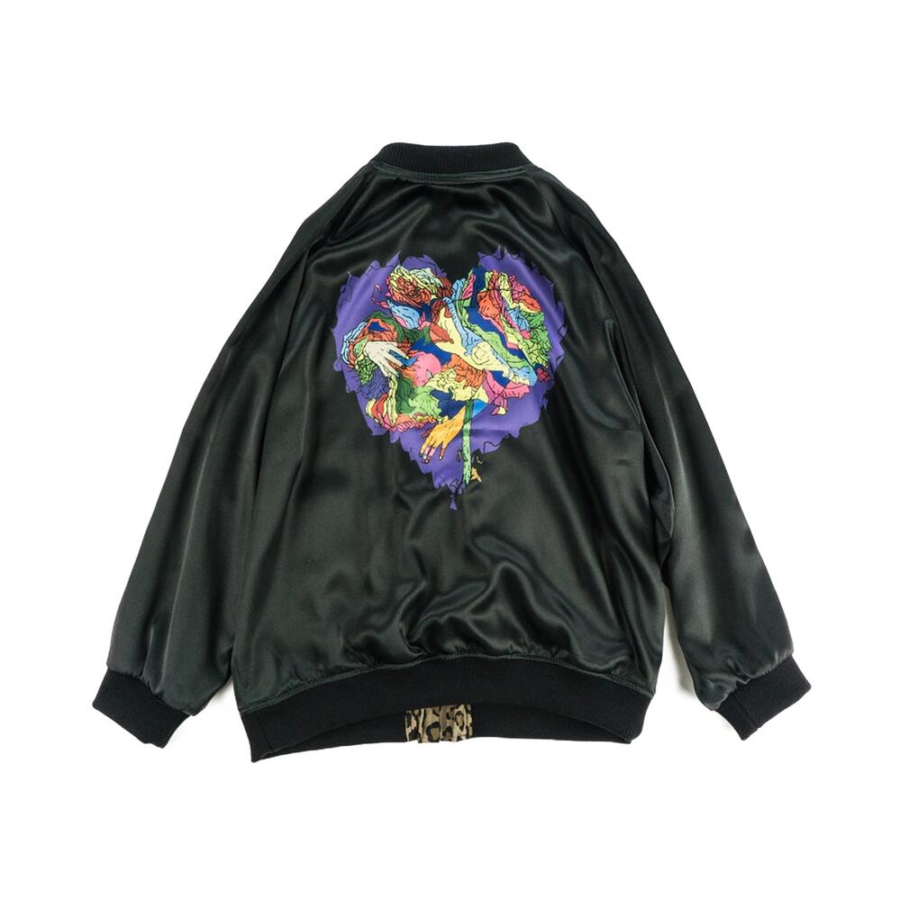 NO:VR20SS-AN-JC01 | Name:JUNKIE HEART SATIN JACKET | Color:ONE COLOR | Style:【VARDE77】-VARDE77-ADDICTION FUKUOKA