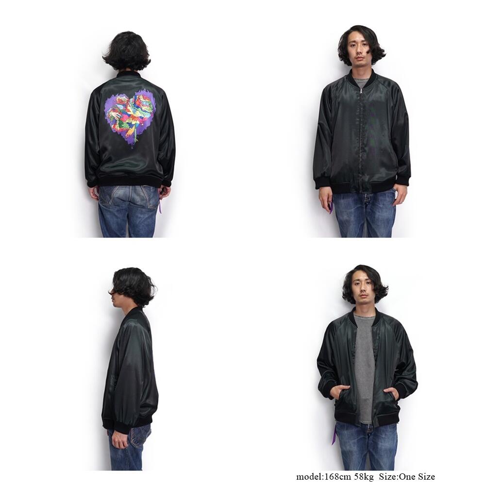 NO:VR20SS-AN-JC01 | Name:JUNKIE HEART SATIN JACKET | Color:ONE COLOR | Style:【VARDE77】-VARDE77-ADDICTION FUKUOKA
