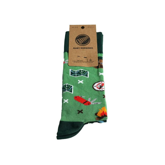 many mornings reguler socks /The Map/ 【many mornings メニ―モーニングス】【ネコポス選択可能】-MANY MORNIGS-ADDICTION FUKUOKA