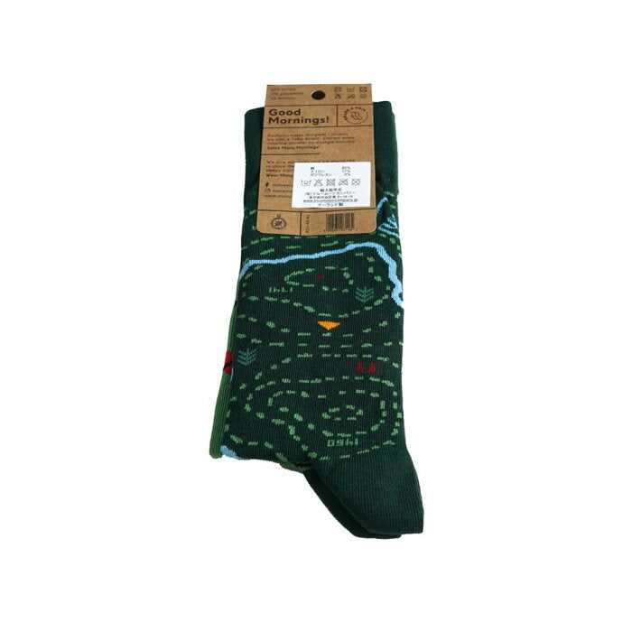many mornings reguler socks /The Map/ 【many mornings メニ―モーニングス】【ネコポス選択可能】-MANY MORNIGS-ADDICTION FUKUOKA