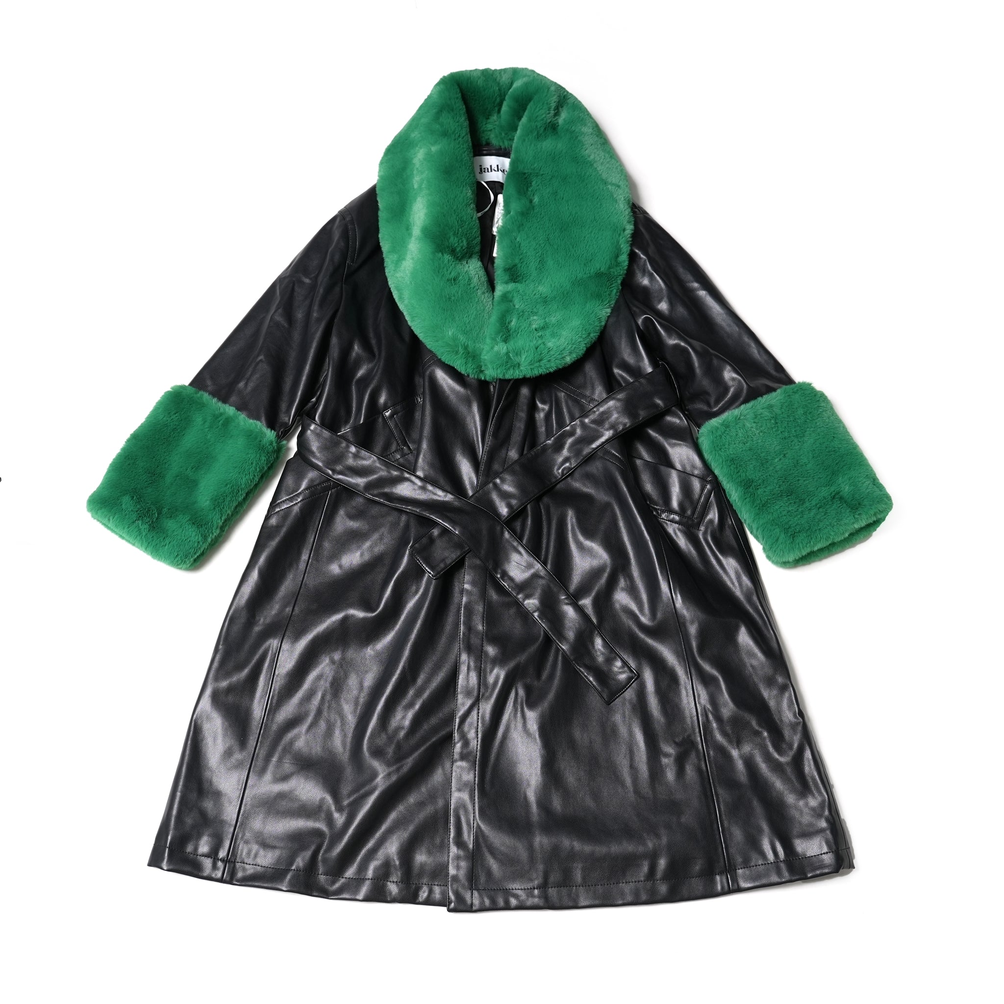 J1837BC07 | BAILEY – Black / Green Fur | Size:8 / 36 / S | JAKKE