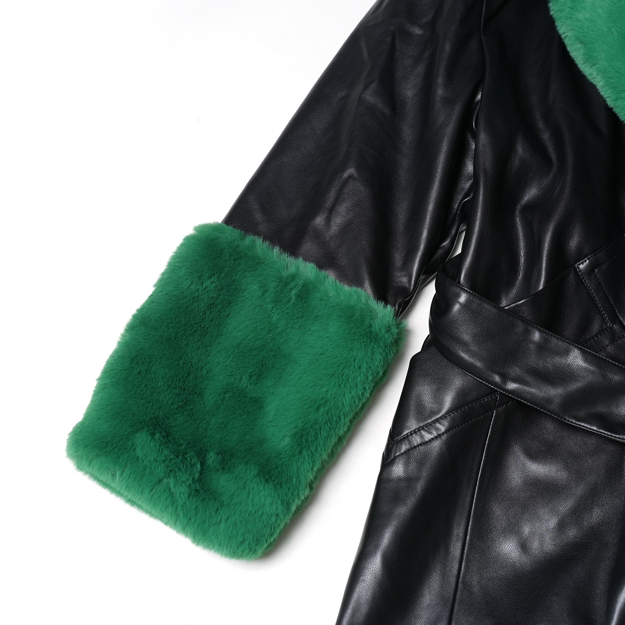 J1837BC07 | BAILEY – Black / Green Fur | Size:8 / 36 / S | JAKKE