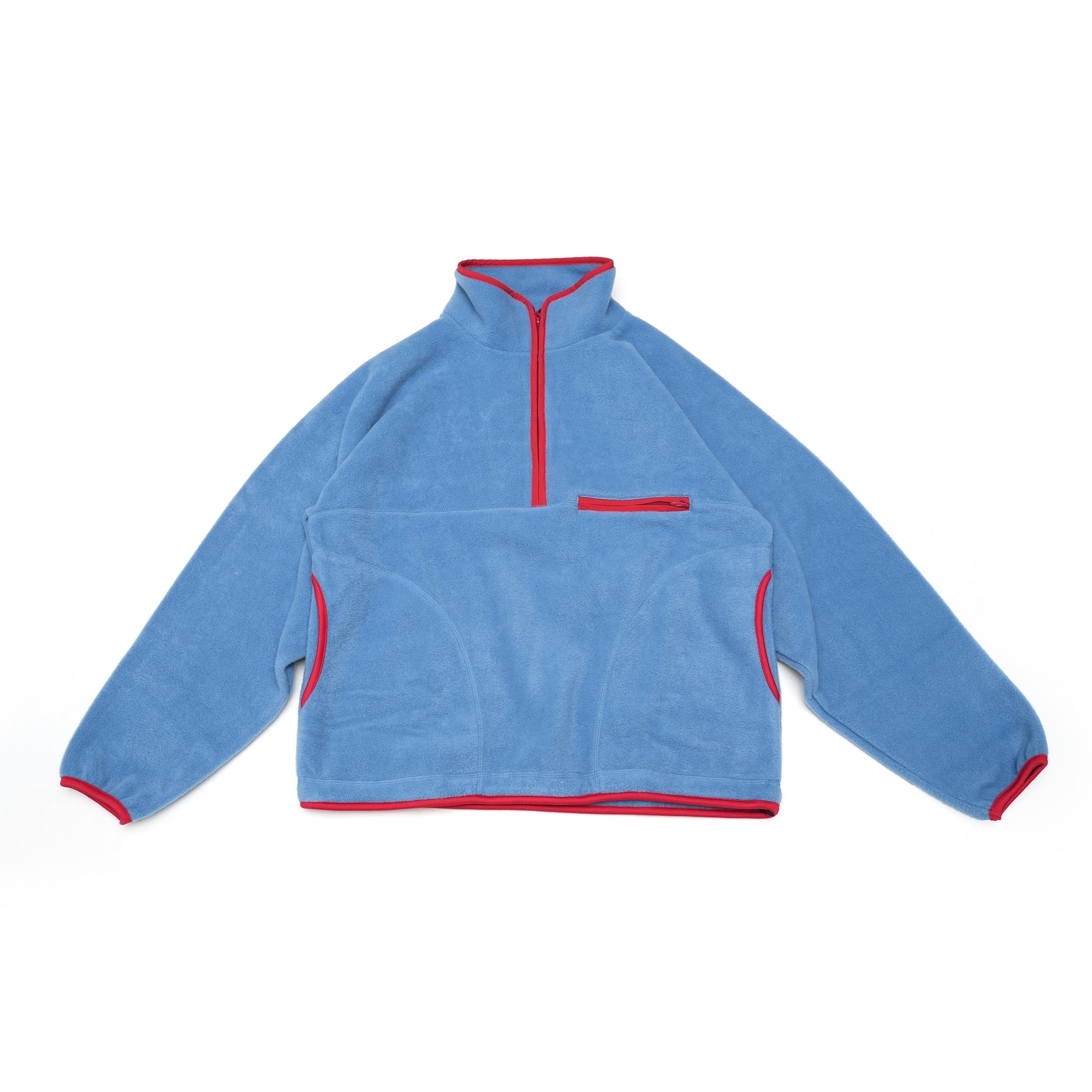 Heron_Half Zip Fleece Top – Vintageblue / Black | KELEN MEN