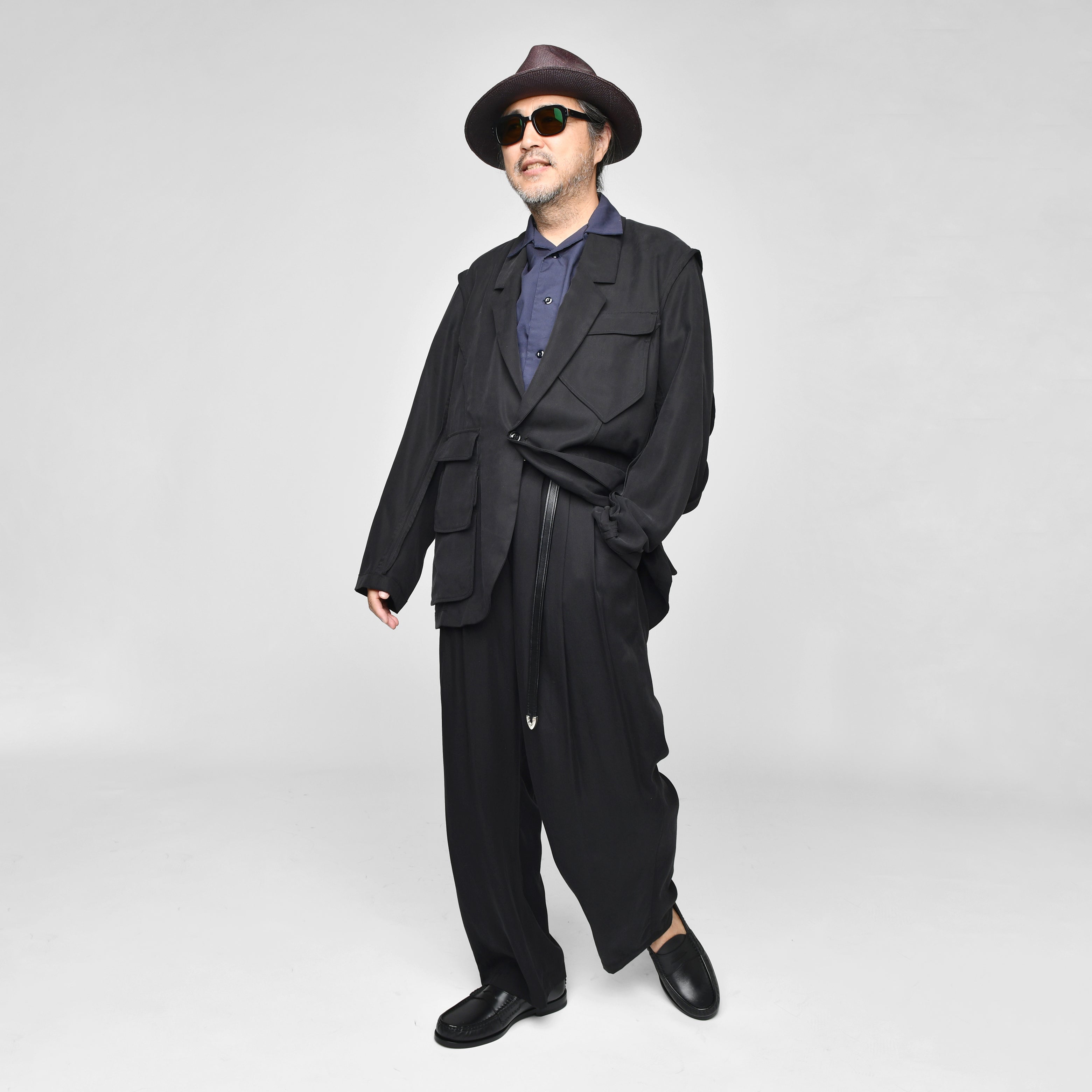 No:M31017-17 | Name:Ura Low Lapel Blazer | Color:Tencel Black【MONITALY_モニタリー】【archive】