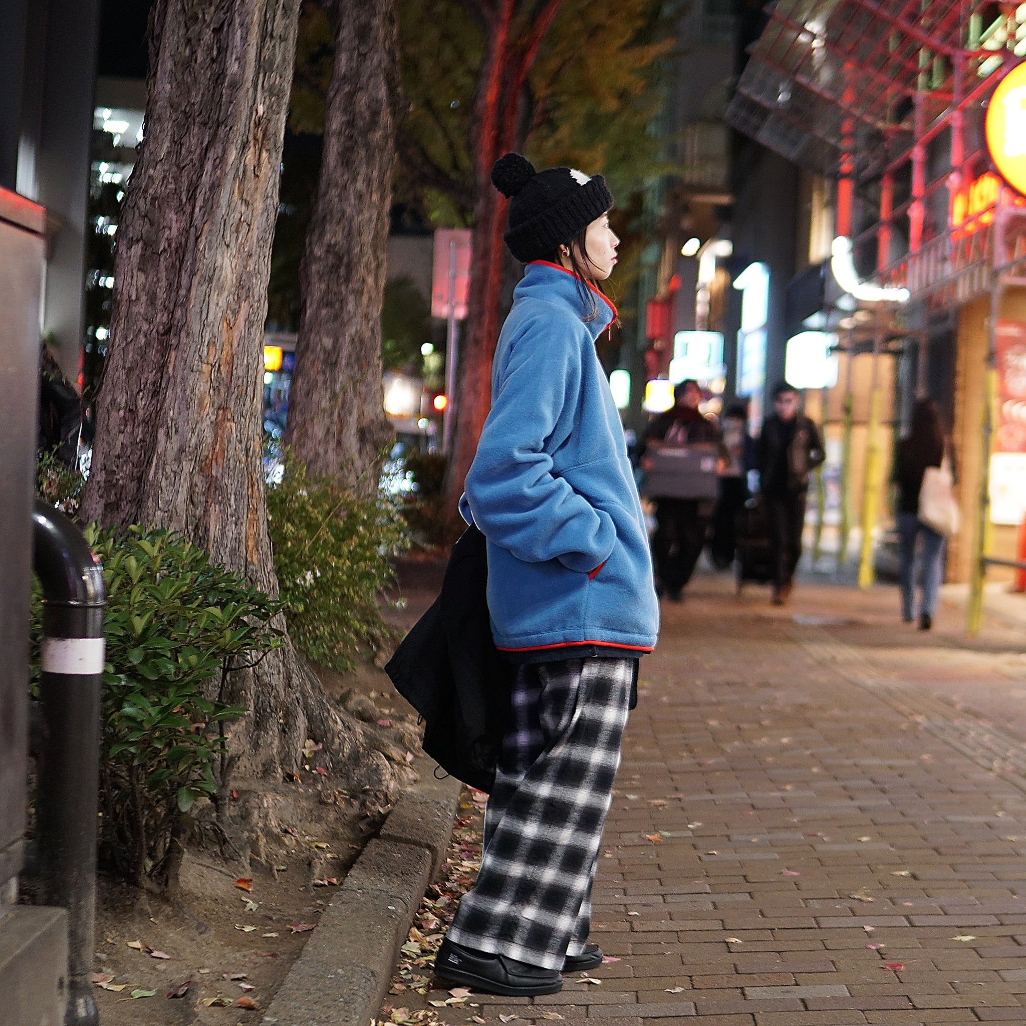 Heron_Half Zip Fleece Top – Vintageblue / Black | KELEN MEN