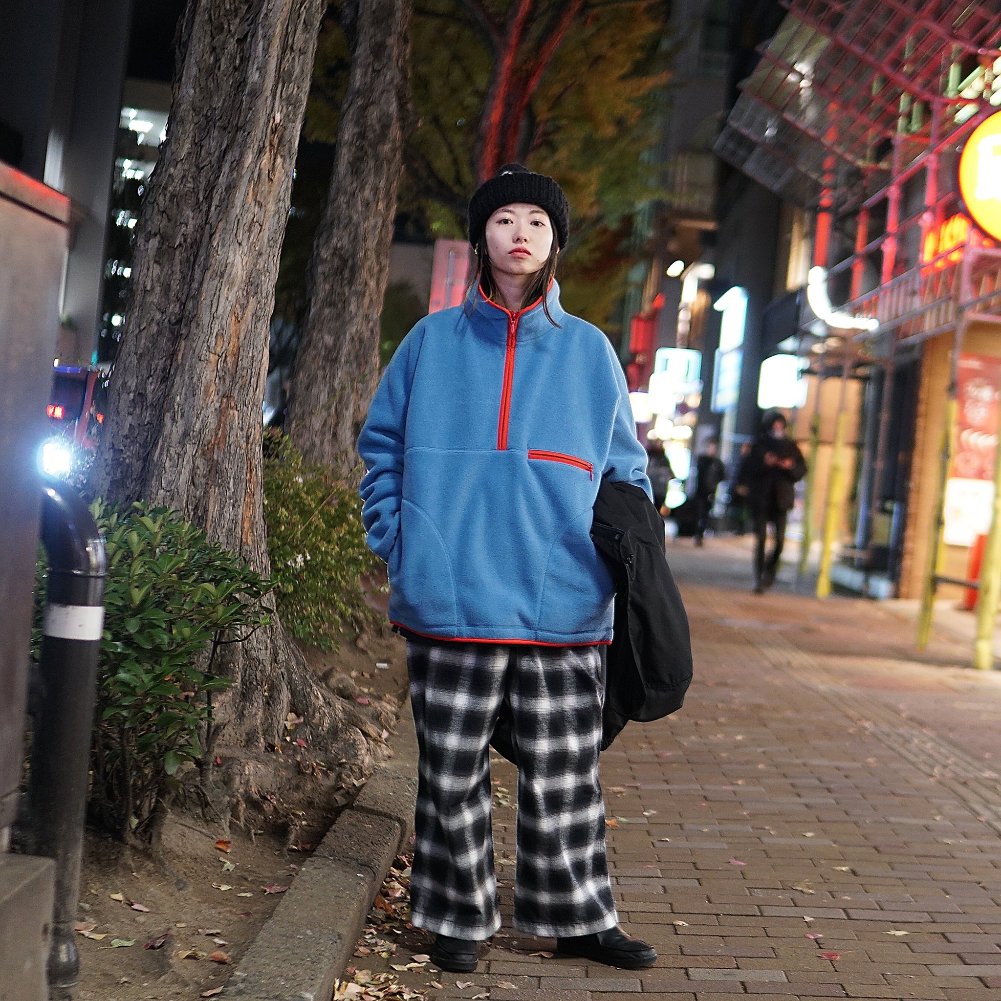 Heron_Half Zip Fleece Top – Vintageblue / Black | KELEN MEN