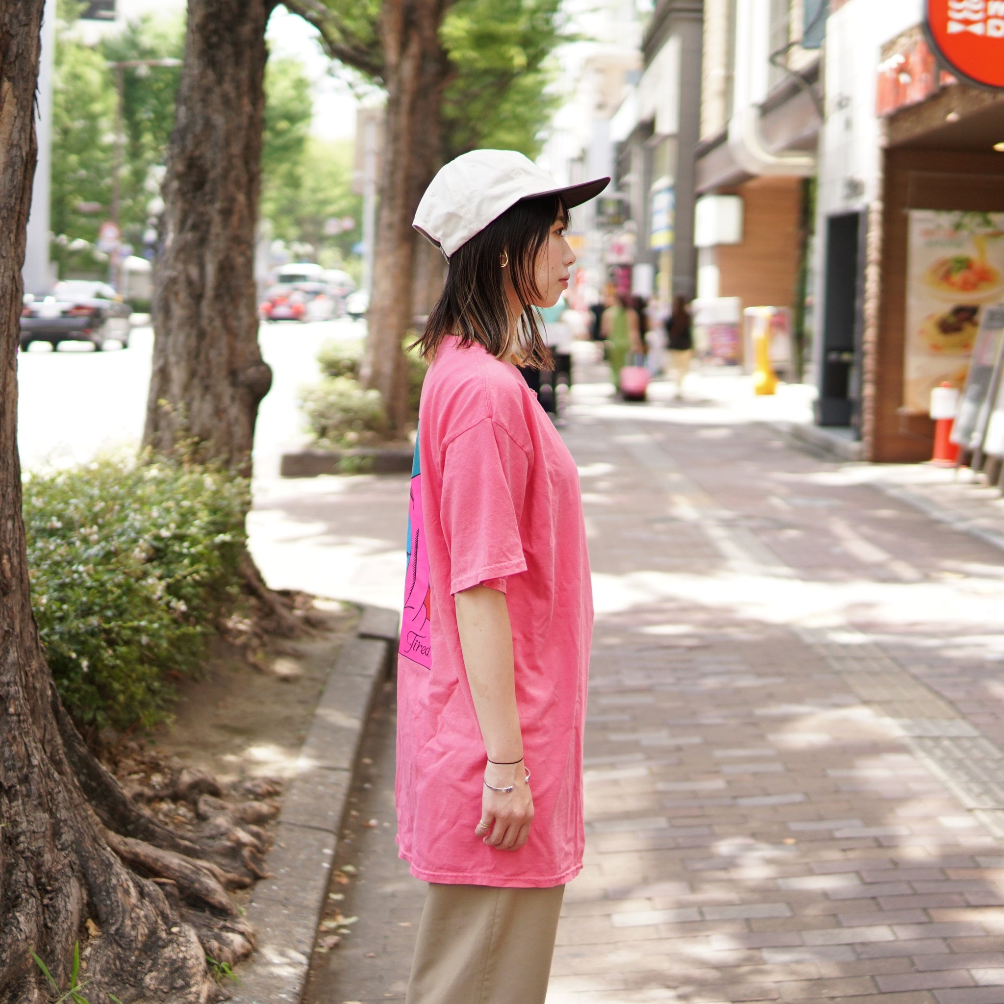 TS00175 | CREEPY SKULL SS TEE – Hot Pink | TIRED【ネコポス選択可能】