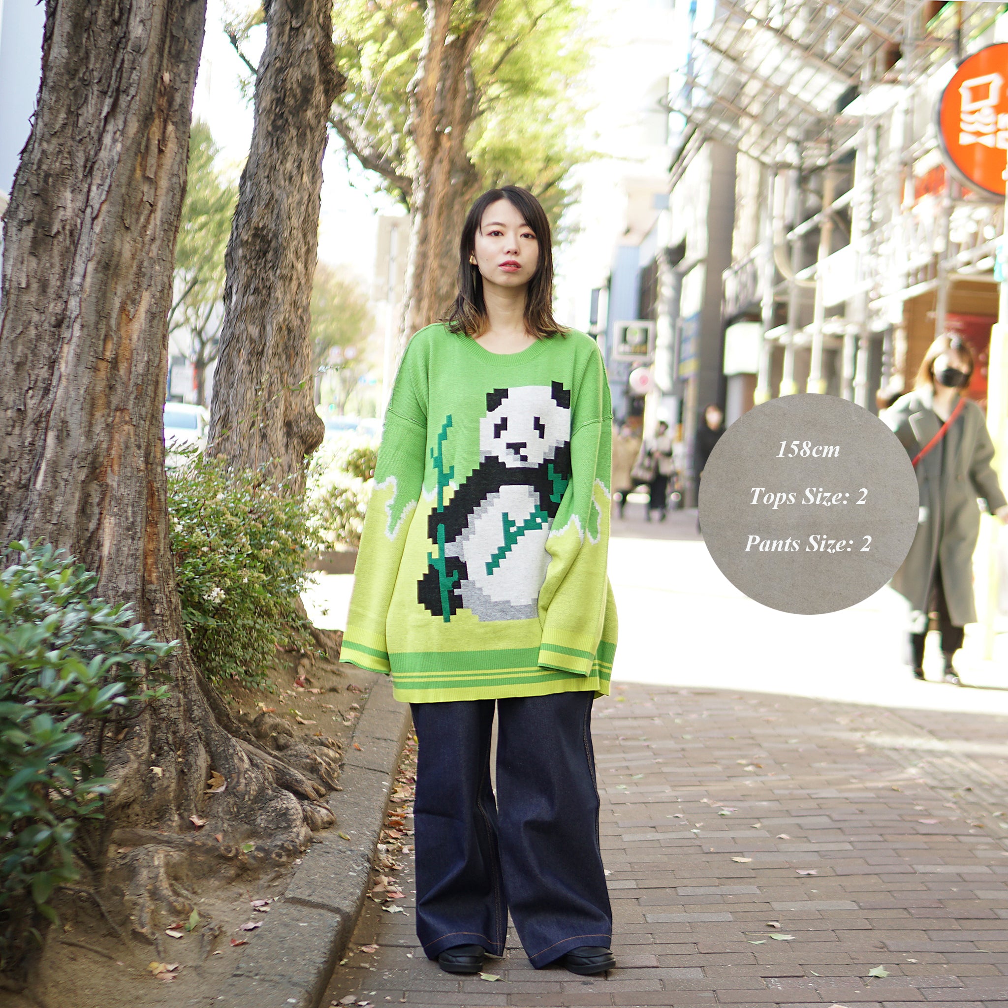 pw22kt02 | panda knit top | Color:grass-paddy | Size:2【PLATEAU STUDIO_プラトー スタジオ】