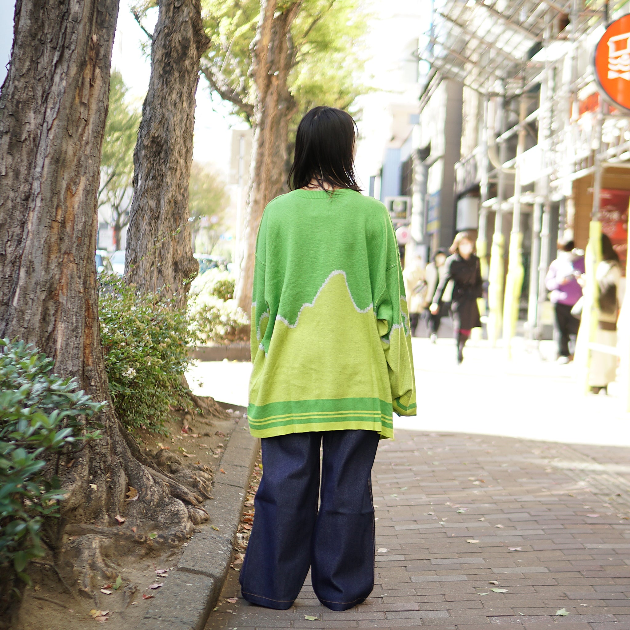 pw22kt02 | panda knit top | Color:grass-paddy | Size:2【PLATEAU STUDIO_プラトー スタジオ】