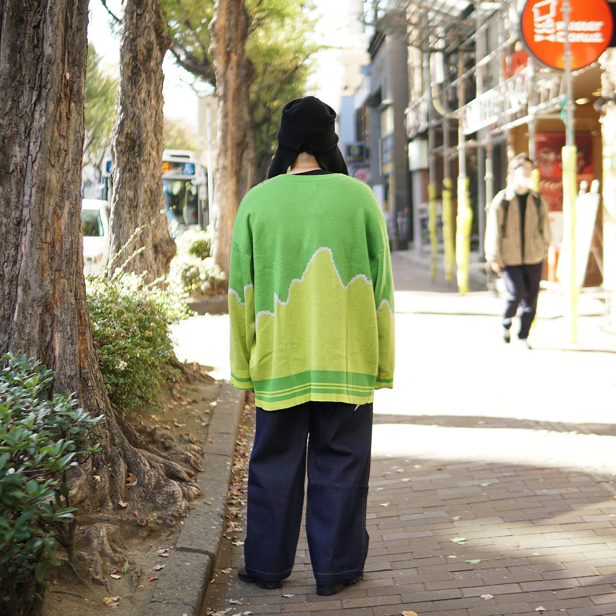 pw22kt02 | panda knit top | Color:grass-paddy | Size:2【PLATEAU STUDIO_プラトー スタジオ】
