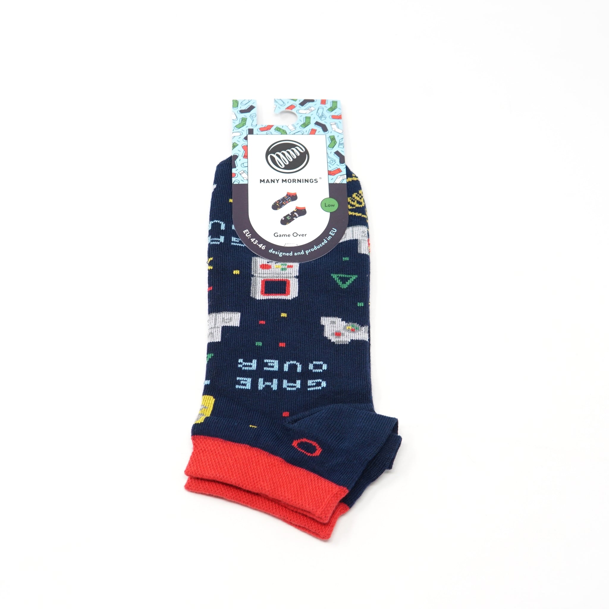 many mornings low socks /Game Over/ 【MANY MORNINGS_メニ―モーニングス】【ネコポス選択可能】