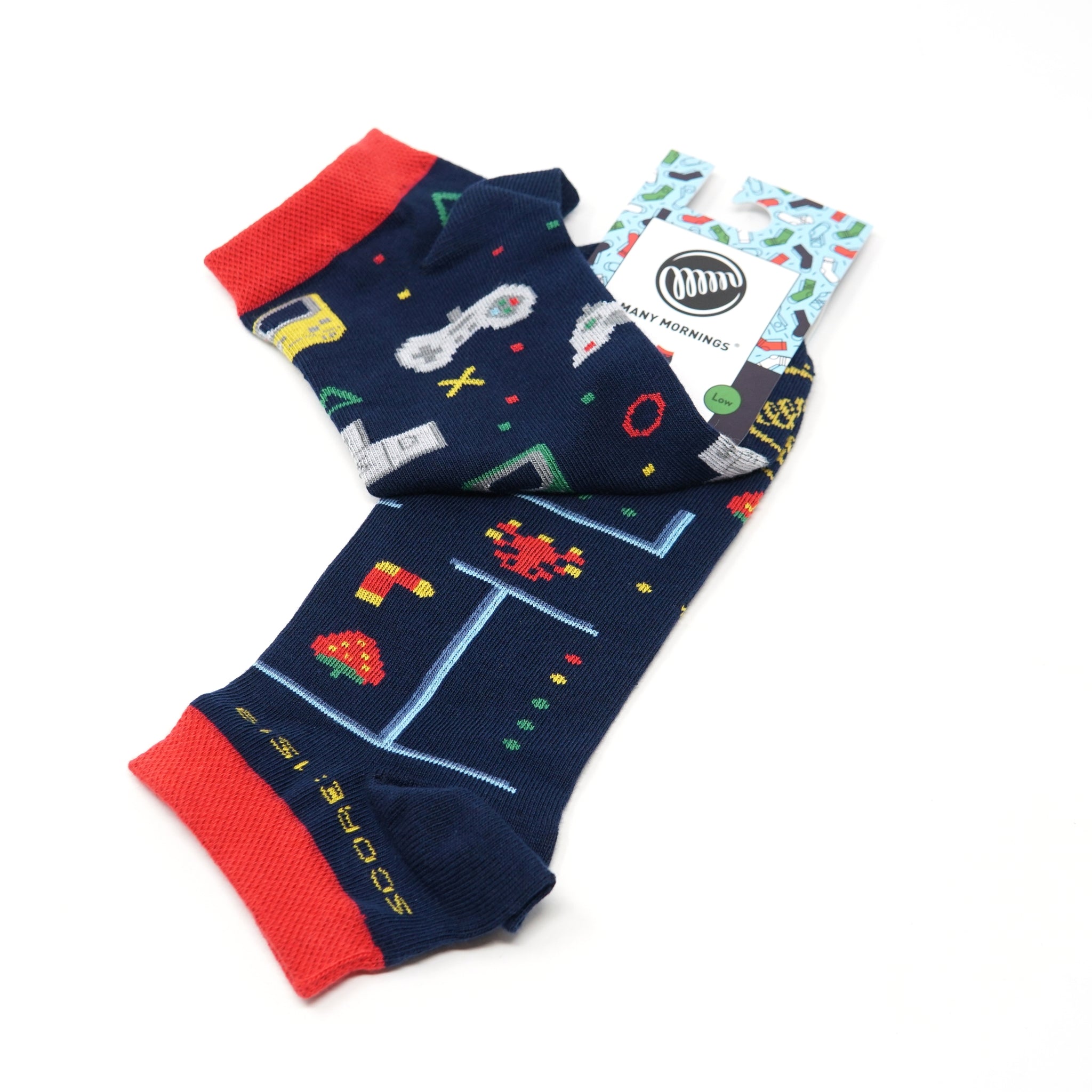 many mornings low socks /Game Over/ 【MANY MORNINGS_メニ―モーニングス】【ネコポス選択可能】