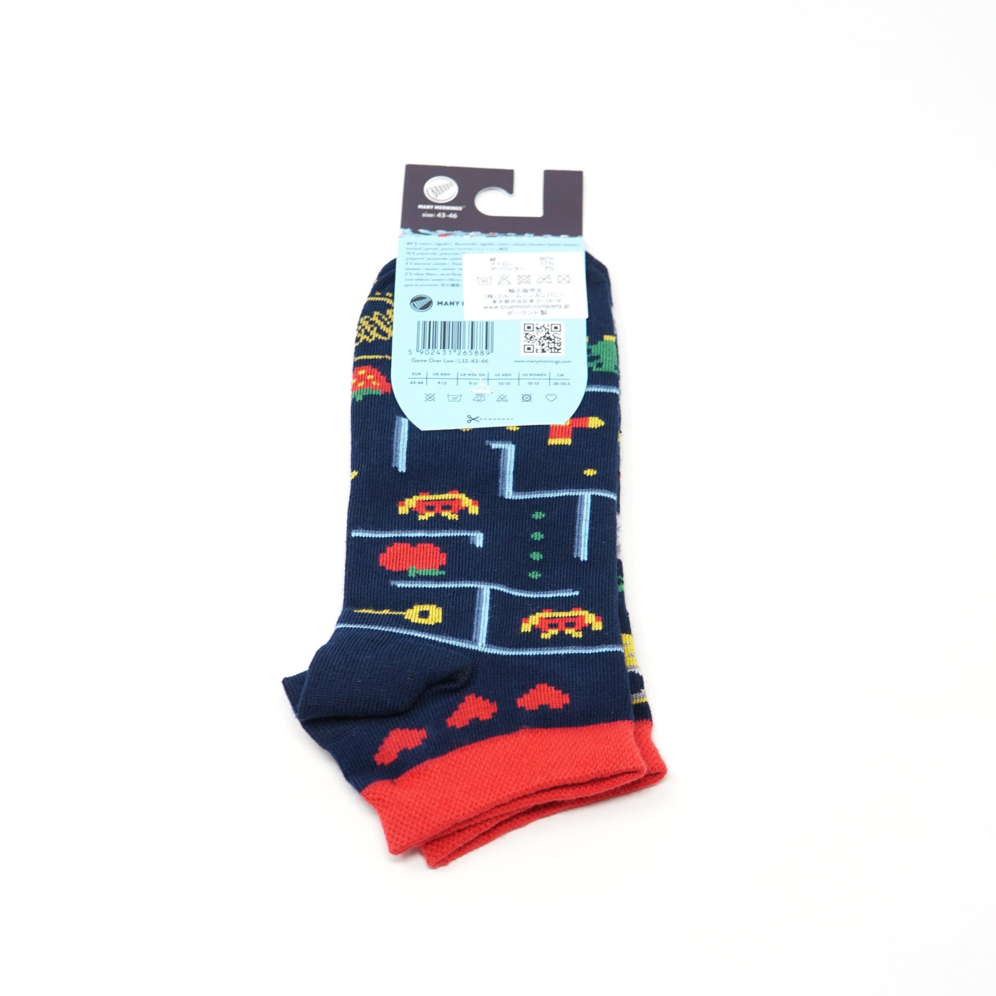many mornings low socks /Game Over/ 【MANY MORNINGS_メニ―モーニングス】【ネコポス選択可能】