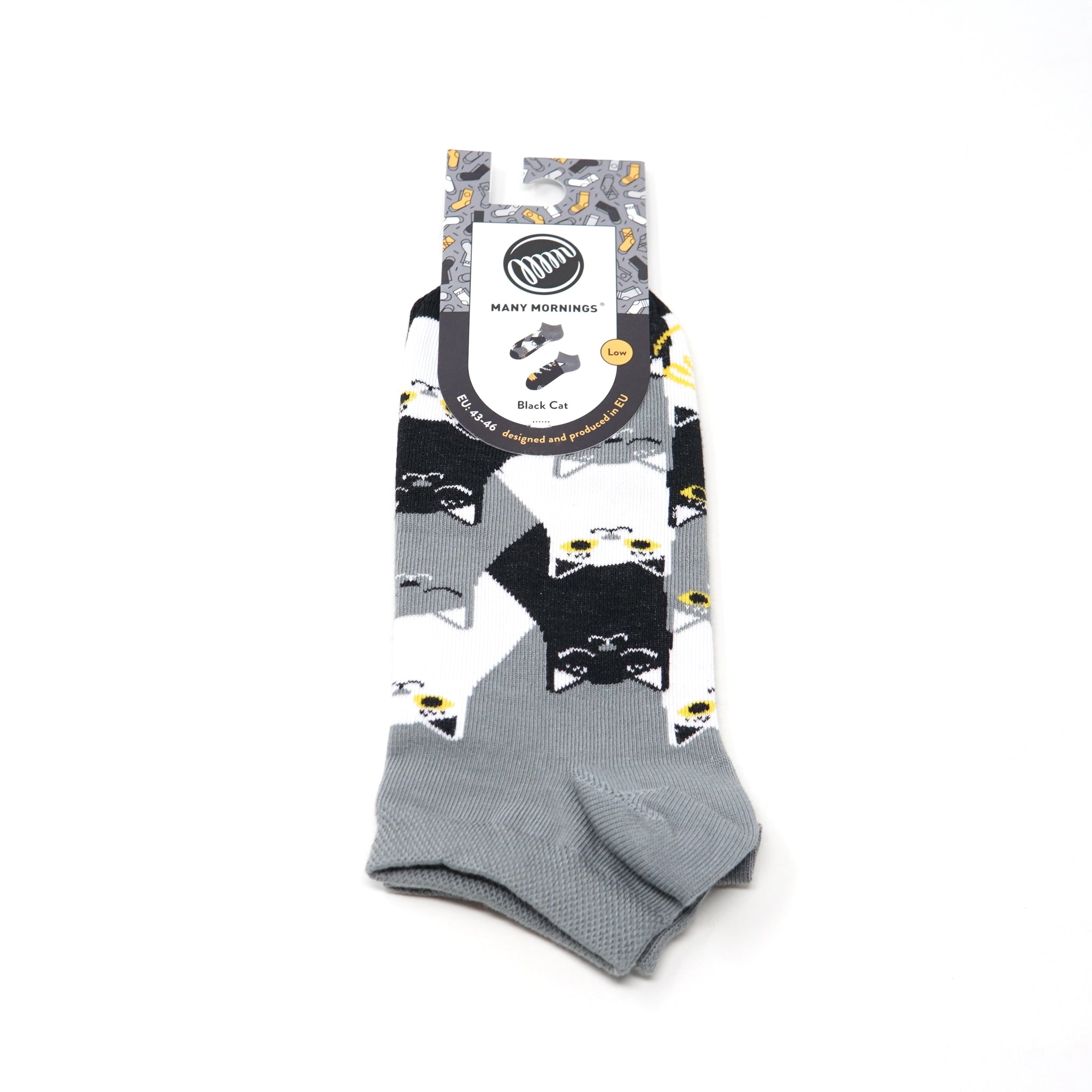 many mornings low socks /Black Cat / 【MANY MORNINGS_メニ―モーニングス】【ネコポス選択可能】
