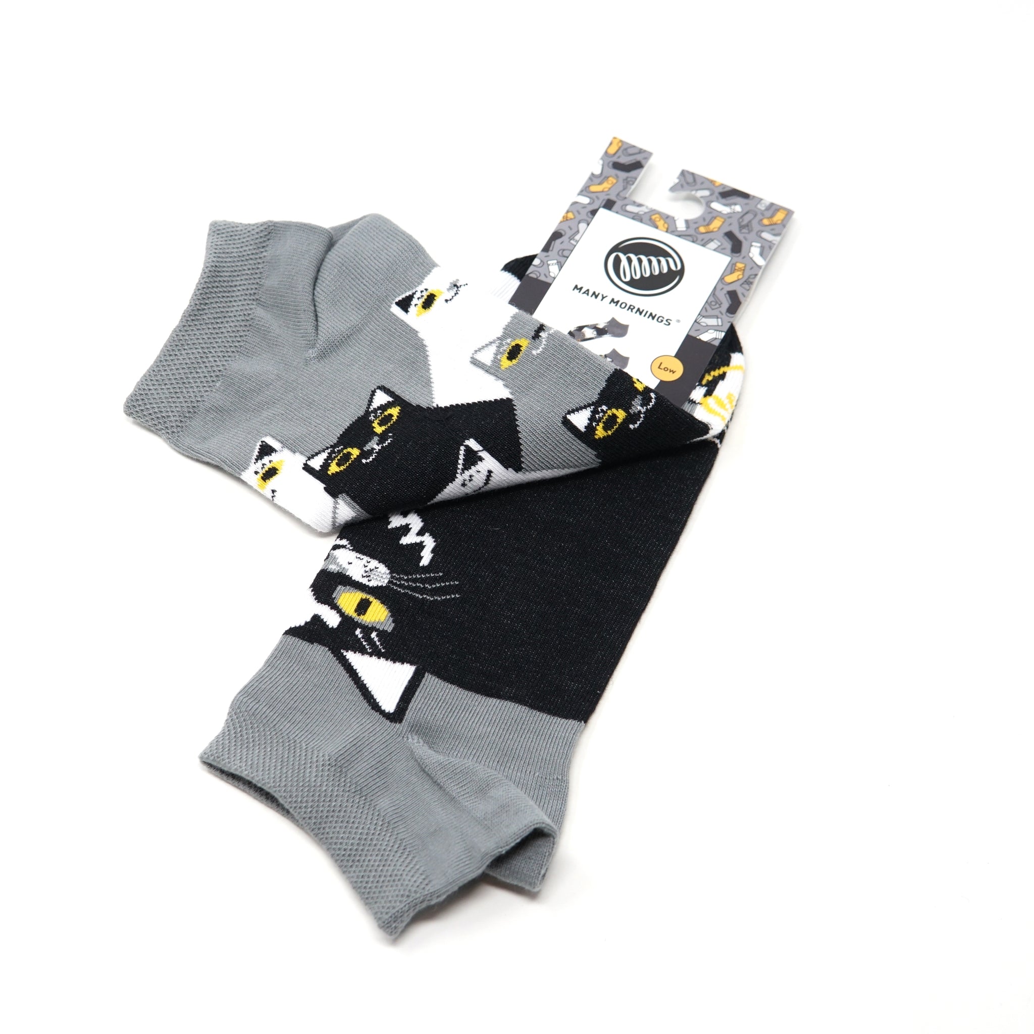 many mornings low socks /Black Cat / 【MANY MORNINGS_メニ―モーニングス】【ネコポス選択可能】