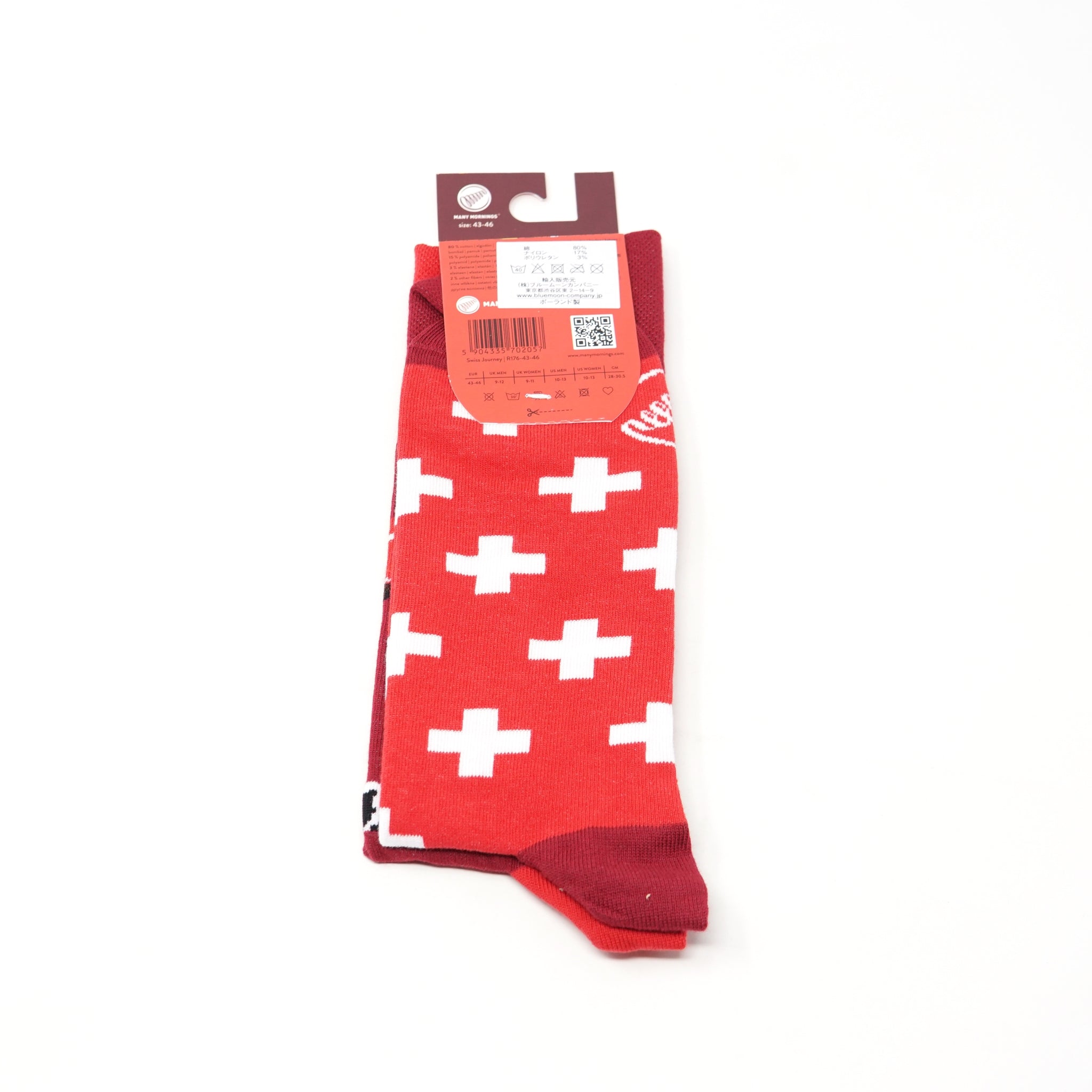 reguler socks / Swiss Journey【many mornings メニ―モーニングス】【ネコポス選択可能】