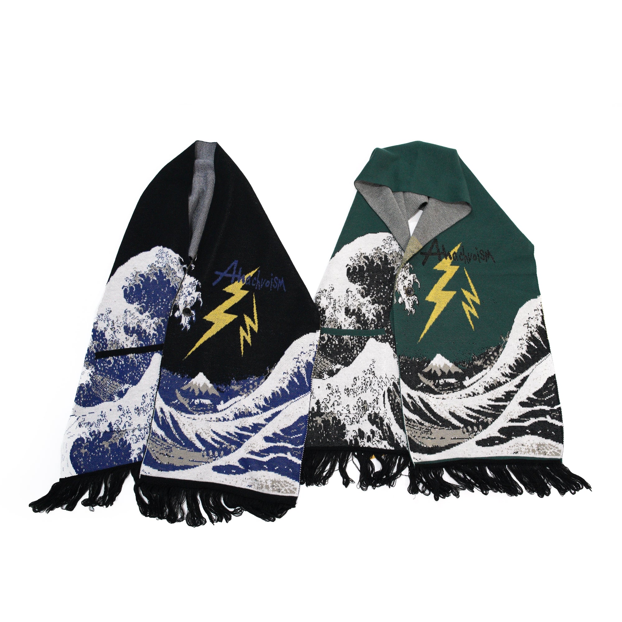 No:MK22A-K-18-1 | Name:Anacroism-Stole | Color:Blk/Grn | Size:Free【MASTERKEY】-MASTERKEY-ADDICTION FUKUOKA