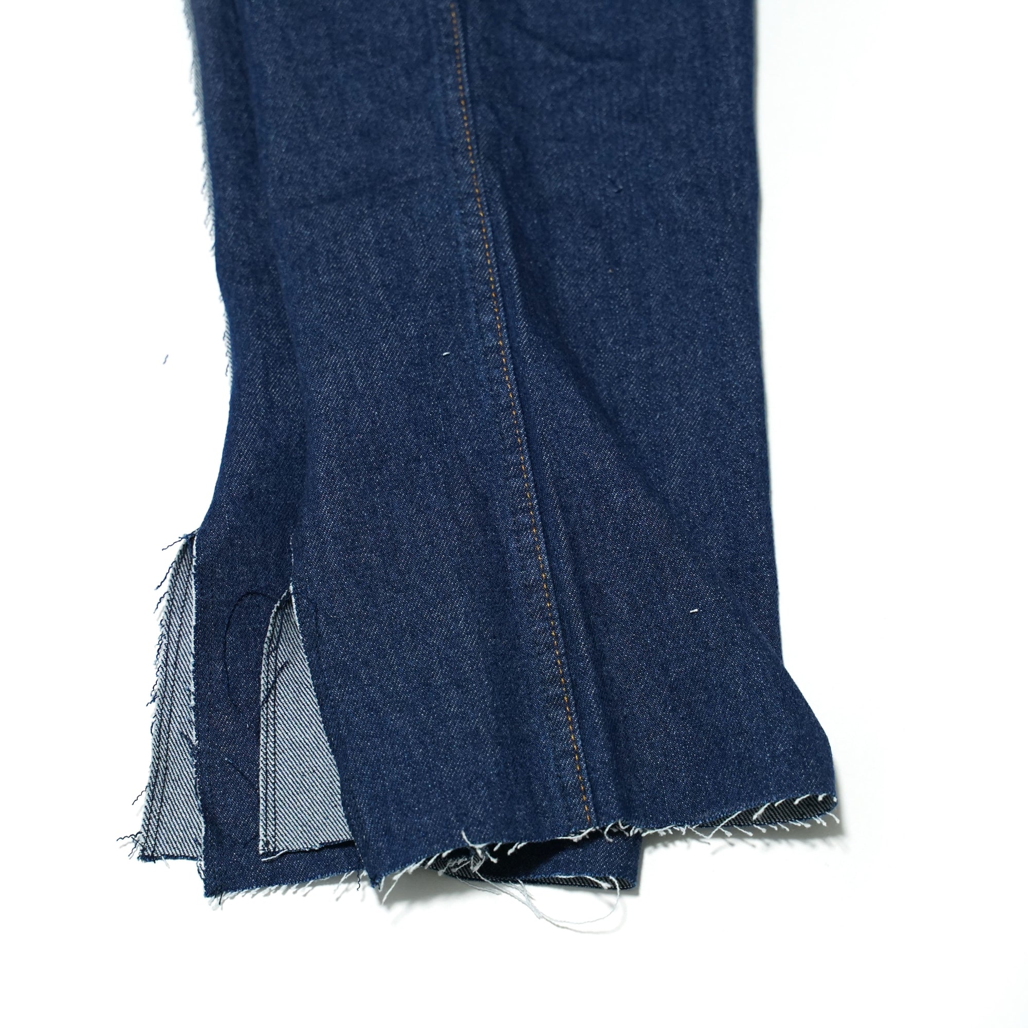 No:REMAKE02 | Name: REMAKE FRONT SLIT DENIM PANTS | Color:PREWASHED INDIGO【RED KAP】-MEG COMPANY-ADDICTION FUKUOKA