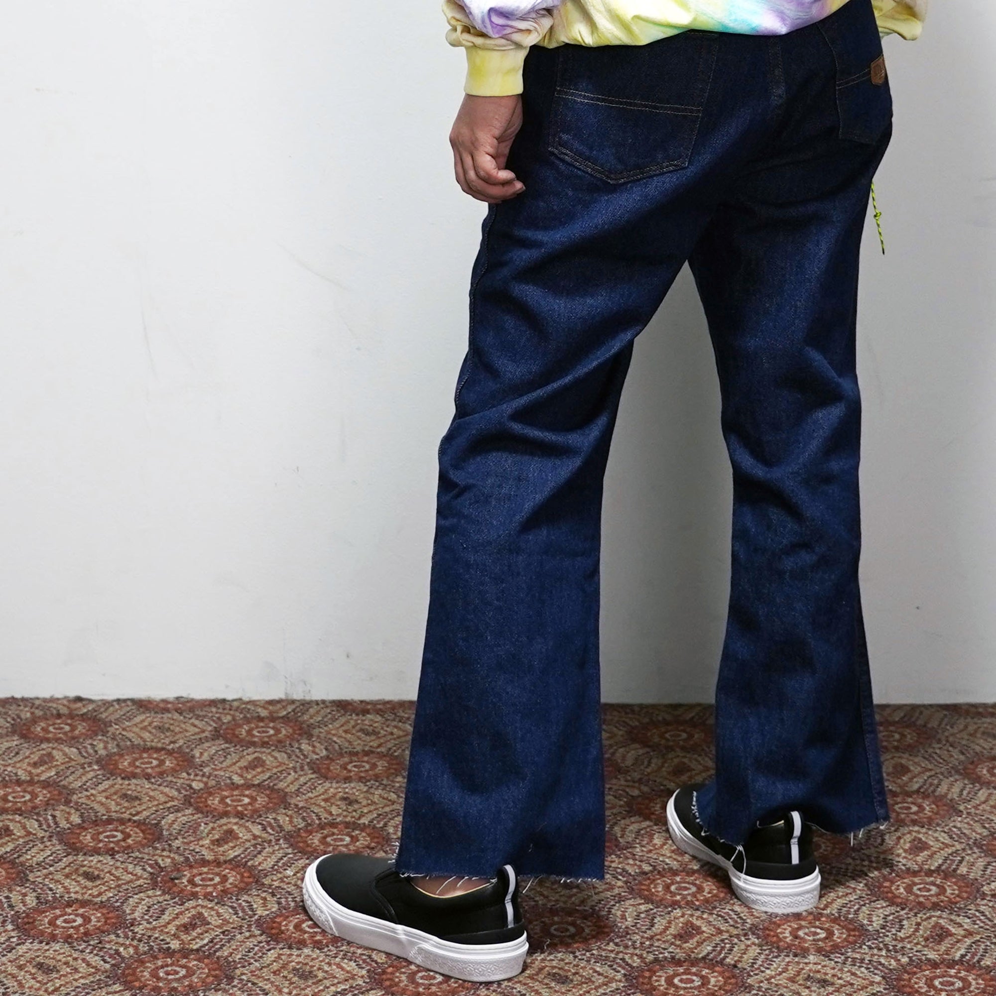 No:REMAKE02 | Name: REMAKE FRONT SLIT DENIM PANTS | Color:PREWASHED INDIGO【RED KAP】-MEG COMPANY-ADDICTION FUKUOKA
