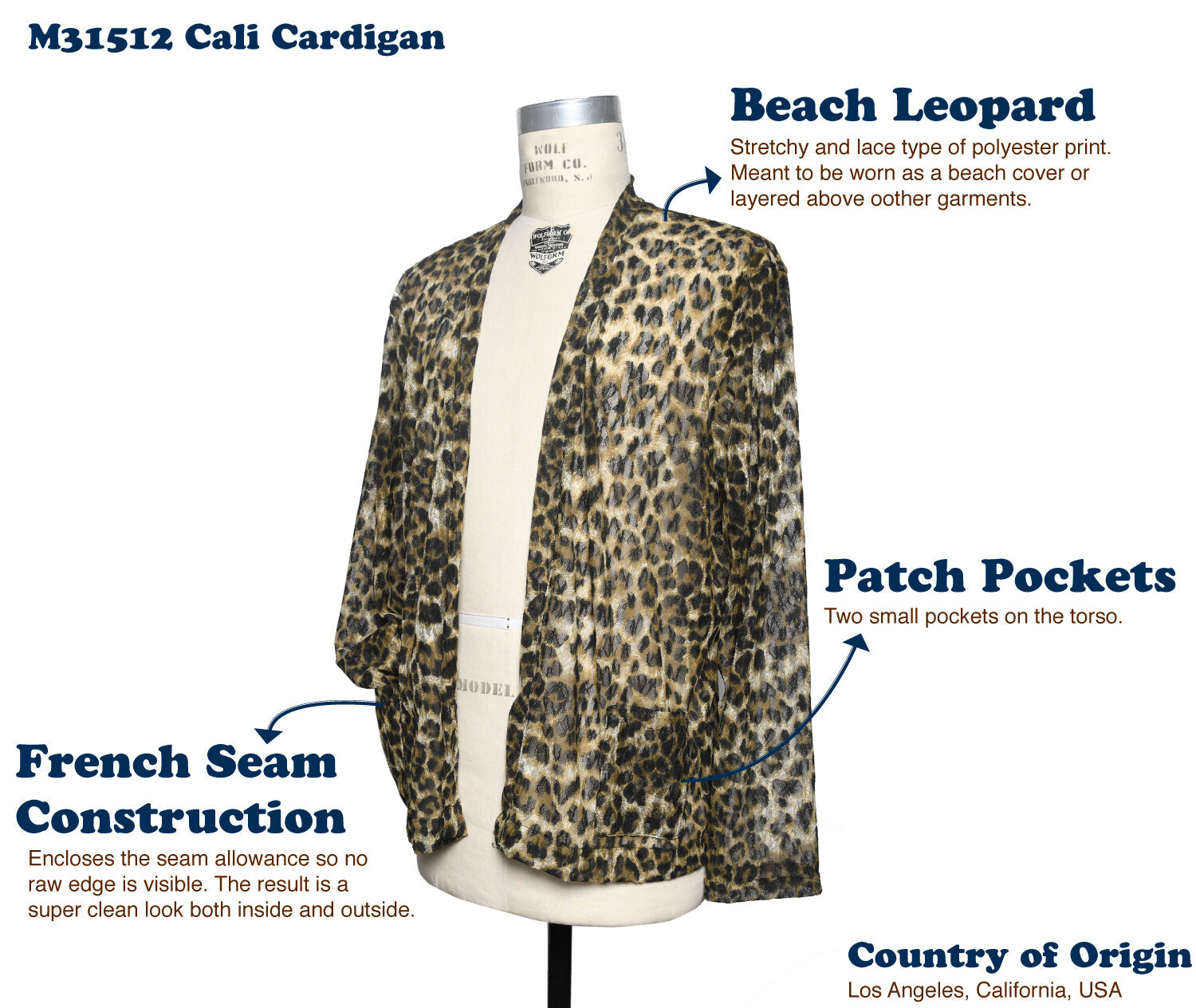 No:M31512 | Name:Cali Cardigan | Color:Beach Leopard【MONITALY_モニタリー】【archive】