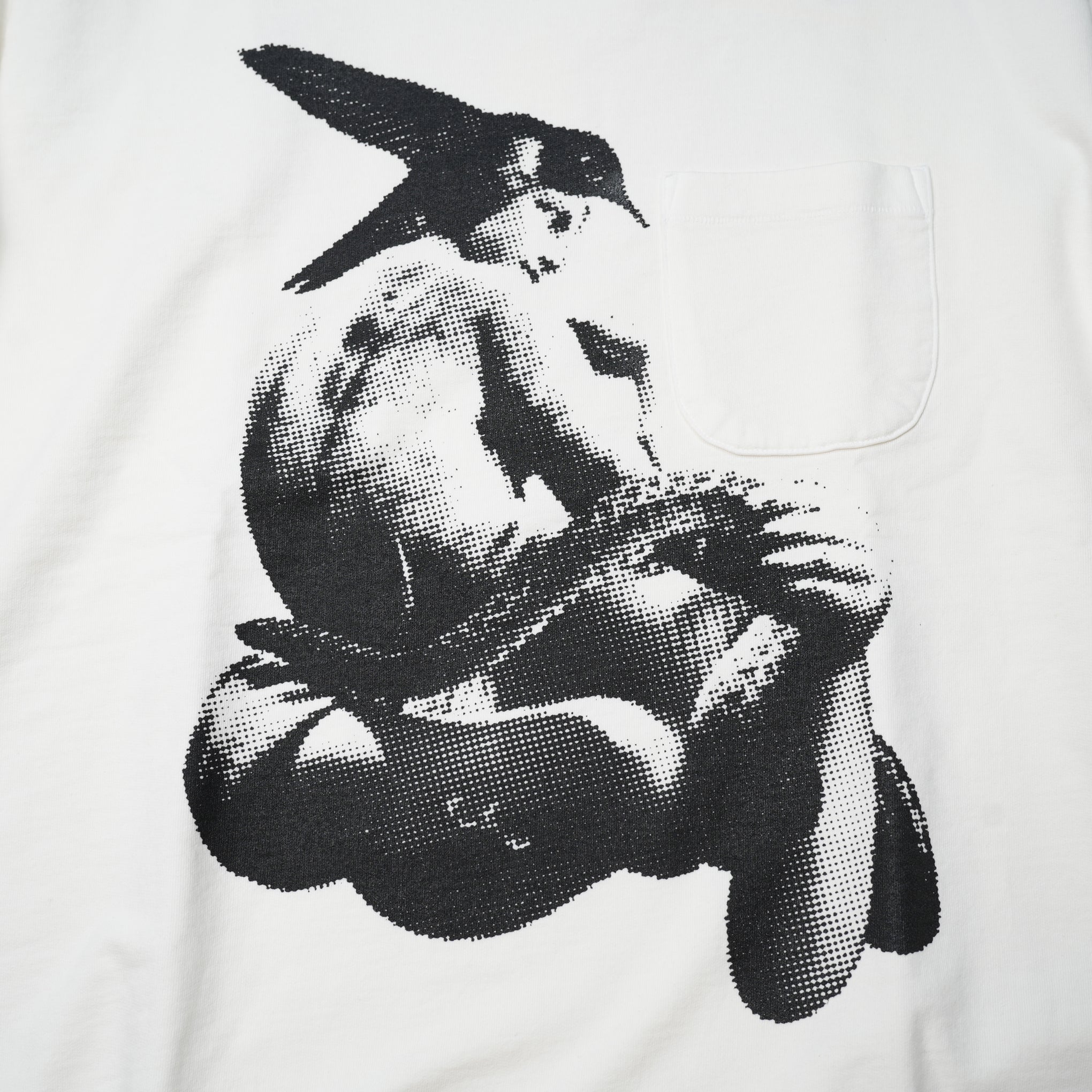 M25701 | French Terry SS Pocket Tee w Print | Color:White【MONITALY_モニタリー】【archive】