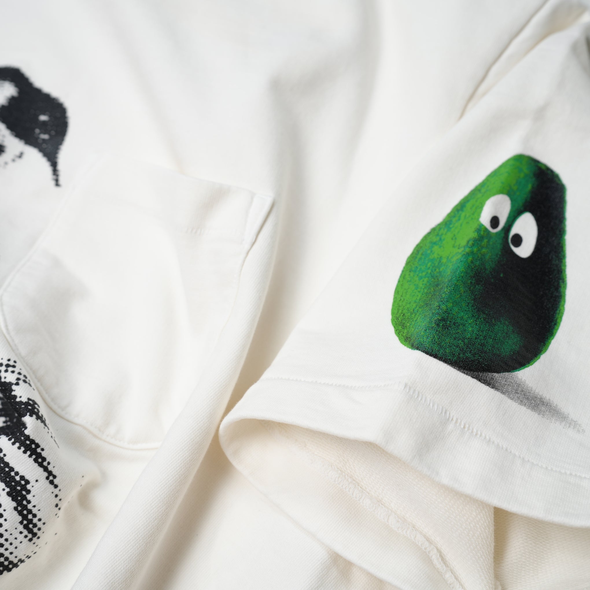 M25701 | French Terry SS Pocket Tee w Print | Color:White【MONITALY_モニタリー】【archive】
