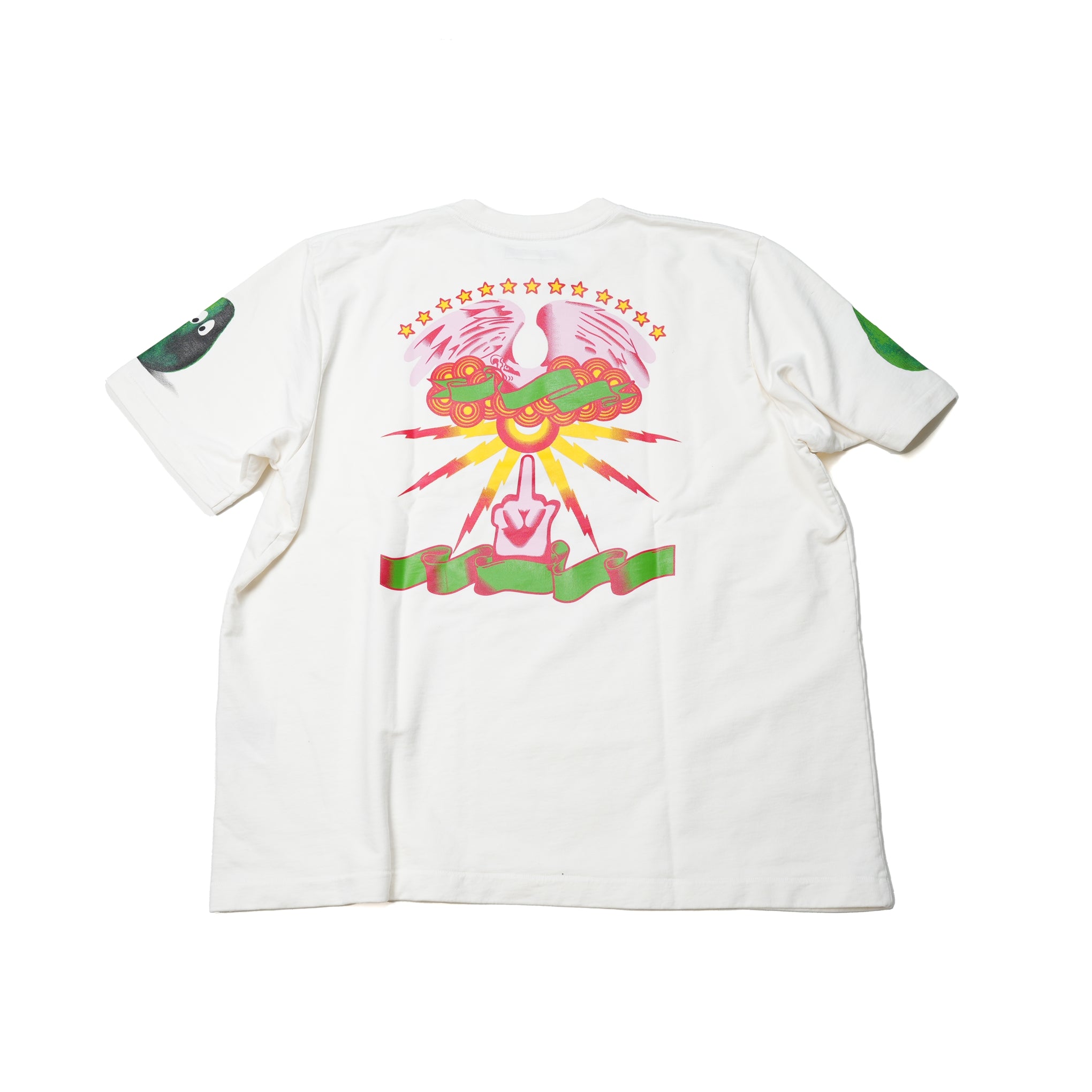 M25701 | French Terry SS Pocket Tee w Print | Color:White【MONITALY_モニタリー】【archive】