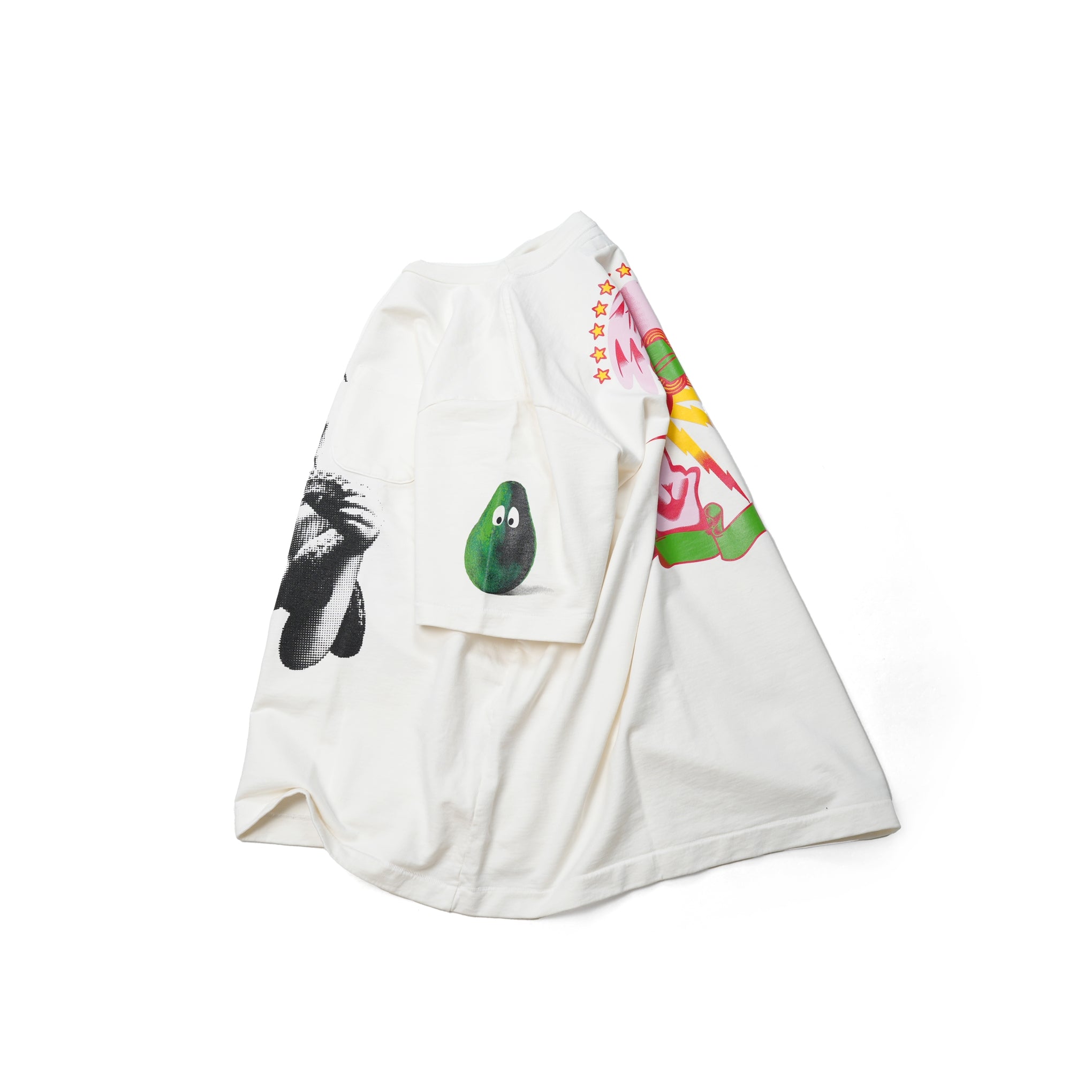 M25701 | French Terry SS Pocket Tee w Print | Color:White【MONITALY_モニタリー】【archive】
