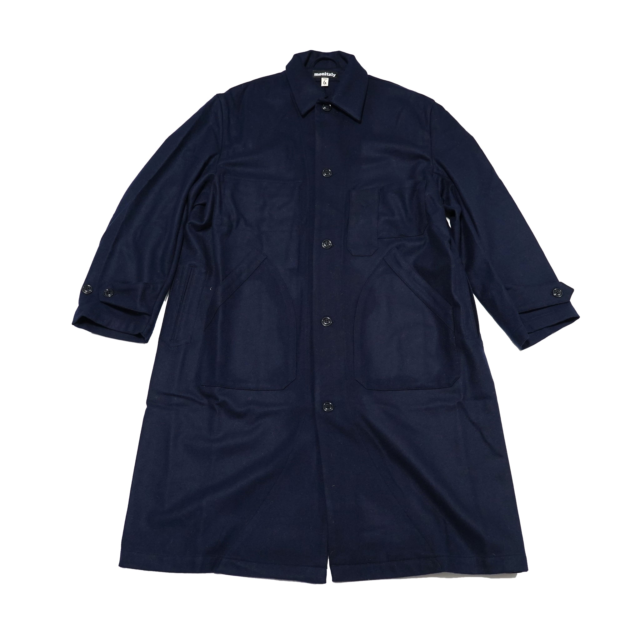 No:M30007B | Name:Horse Keeper Shop Coat | Color:Wool Flannel Solid Navy【MONITALY_モニタリー】【archive】
